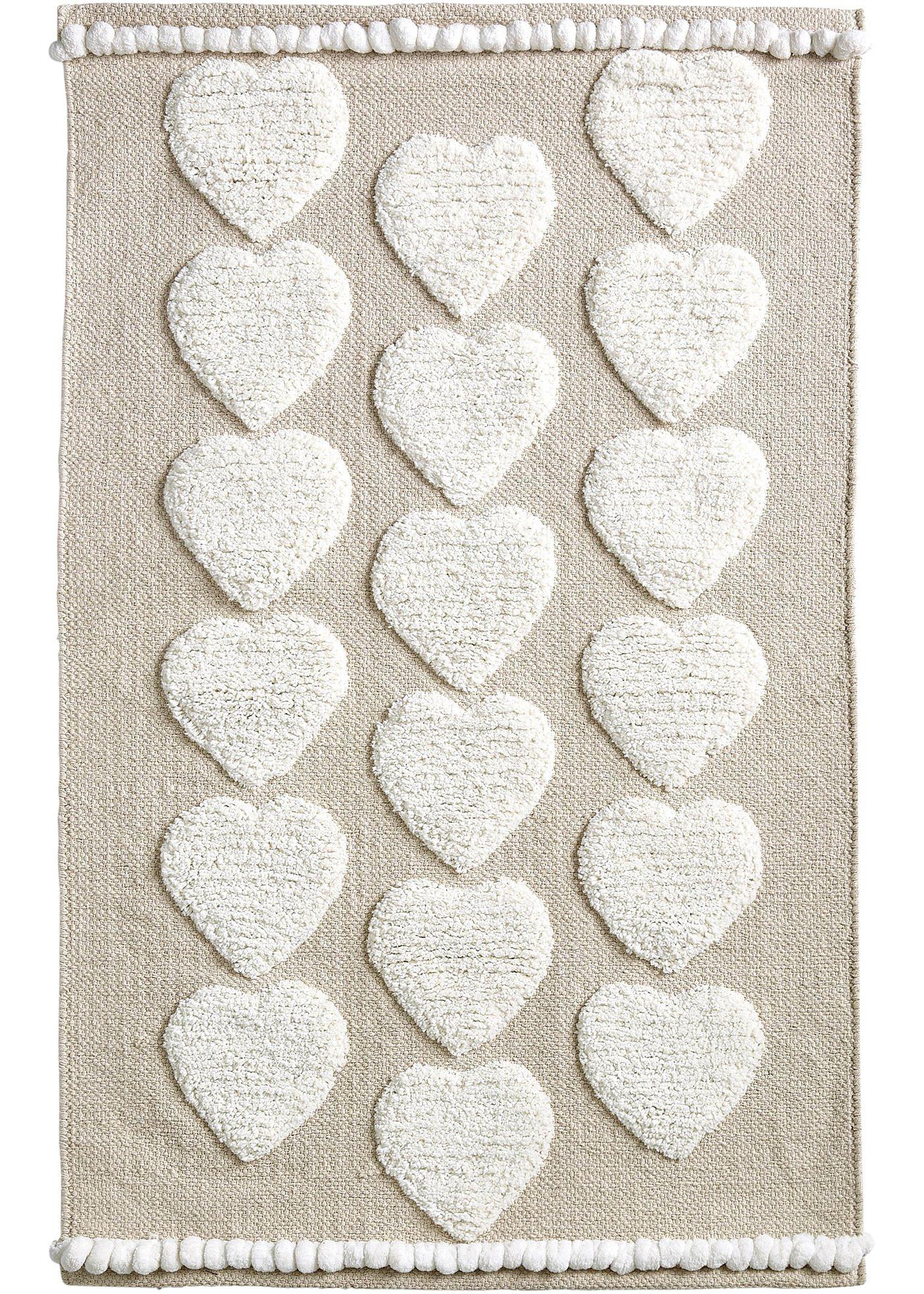 Tapis de salle de bain avec cœurs