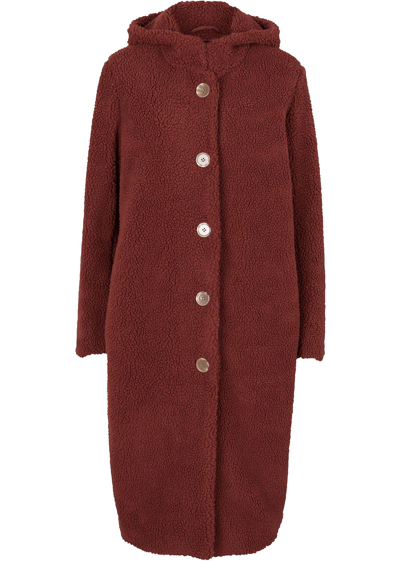 Manteau en fourrure peluche avec capuche