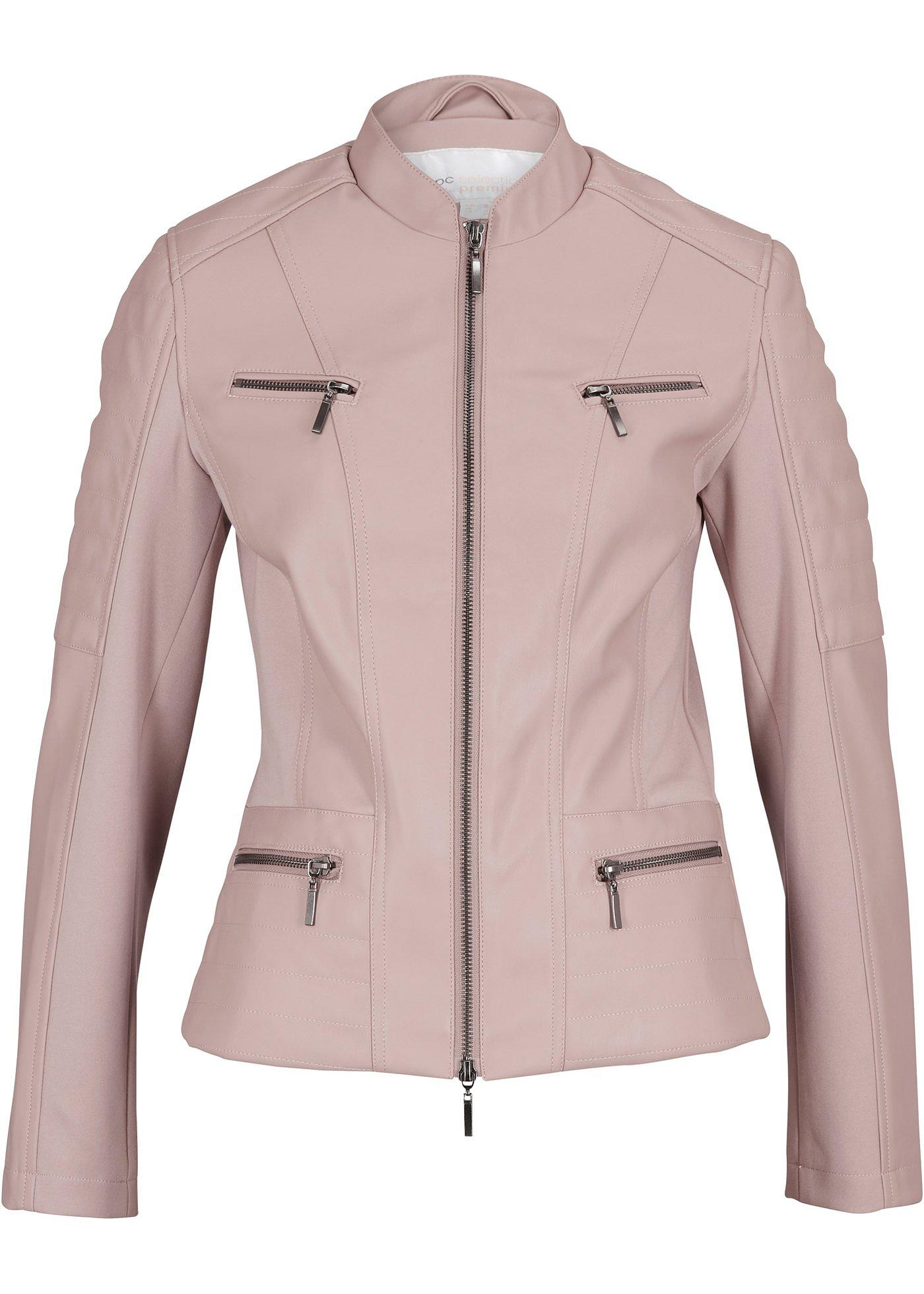 Veste biker en synthétique imitation cuir