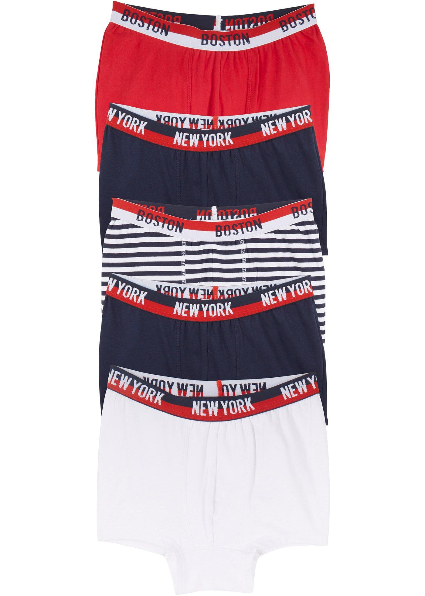 Lot de 5 boxers garçon en coton bio