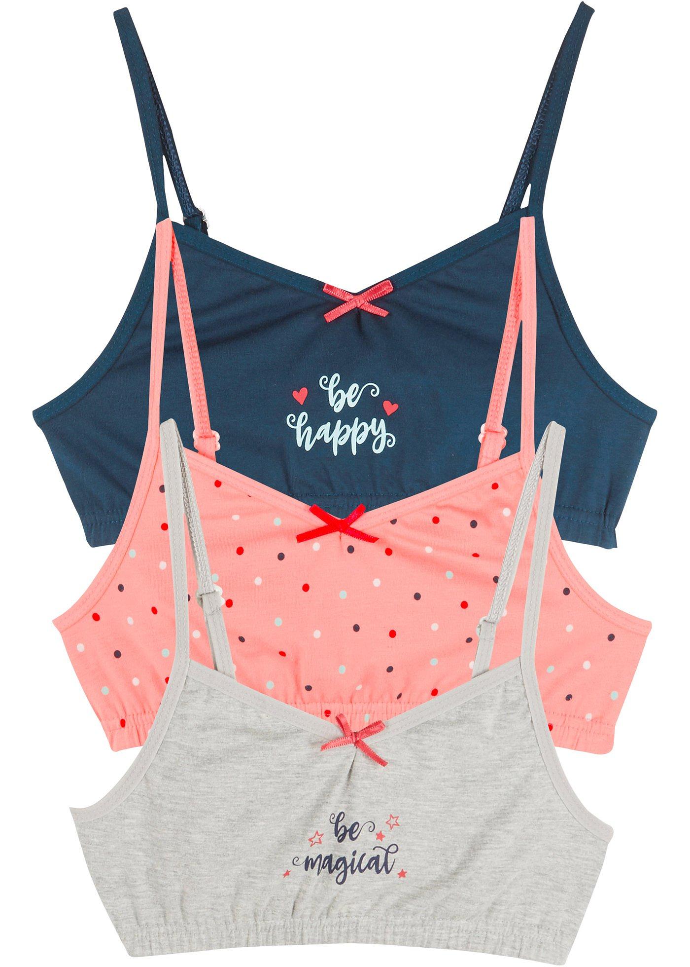 Lot de 3 brassières fille en coton bio