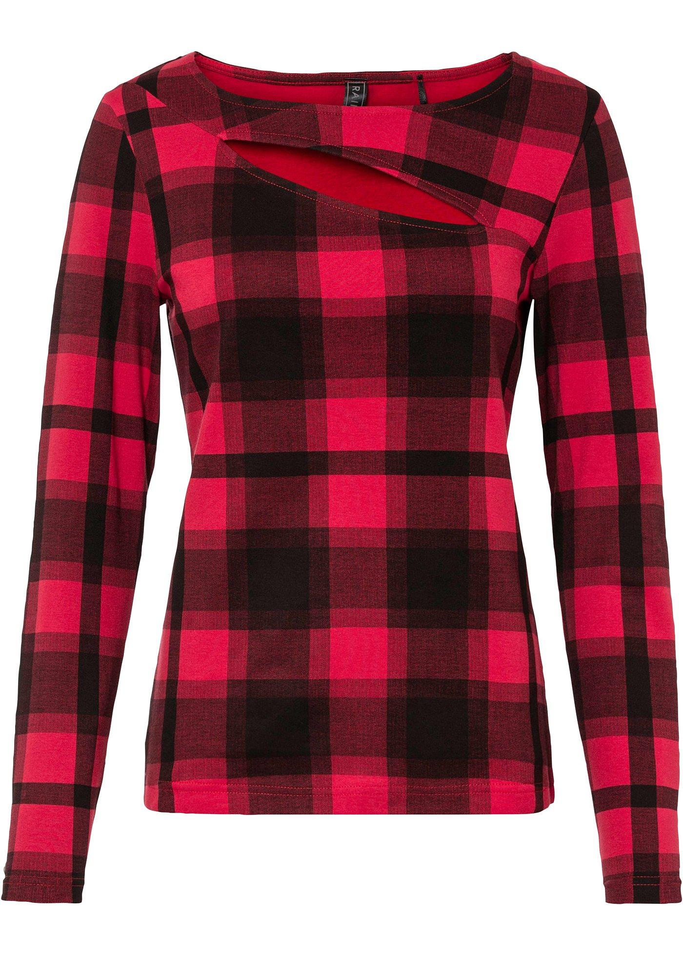 T-shirt à carreaux avec découpe