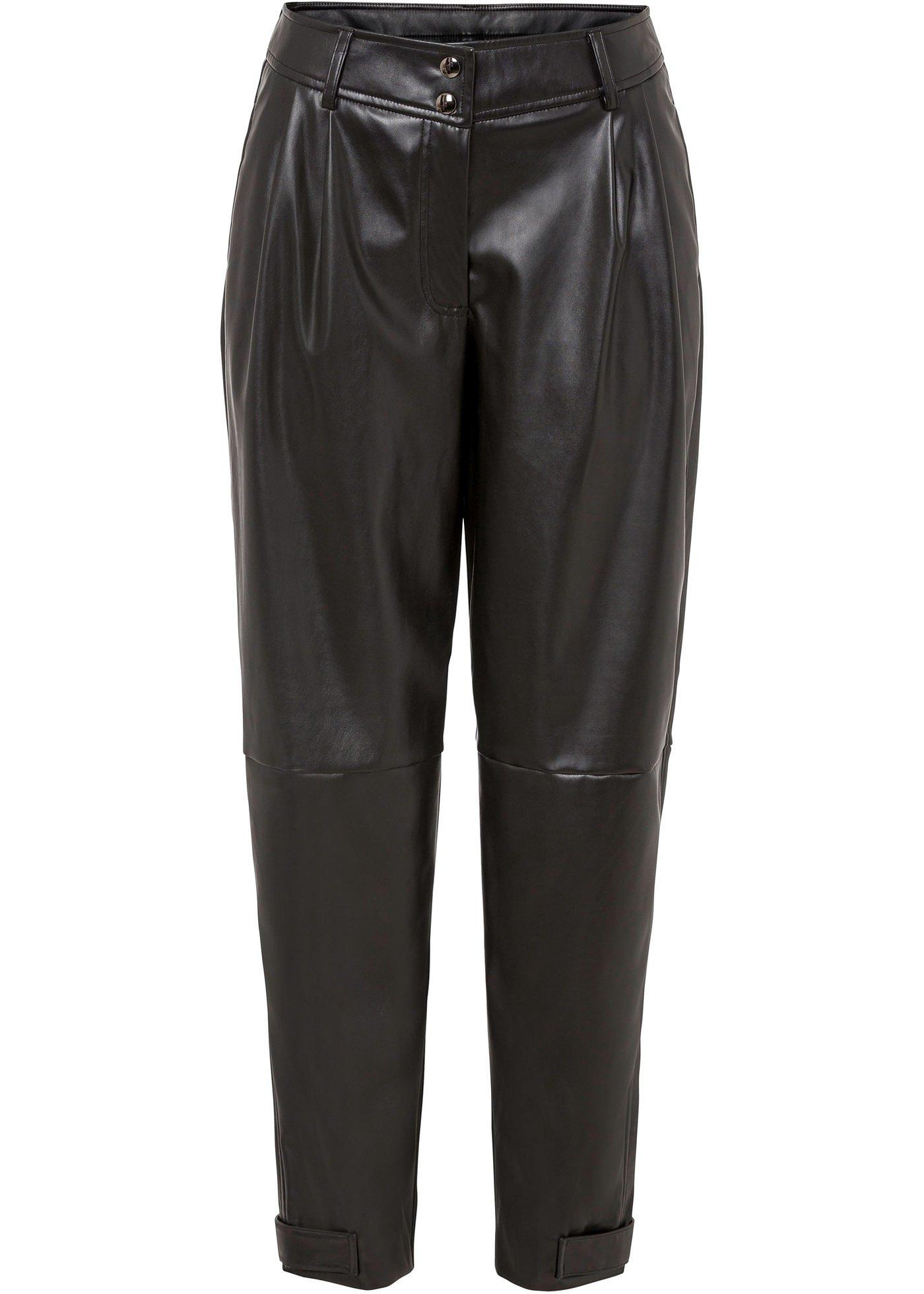 Pantalon carotte en synthétique imitation cuir