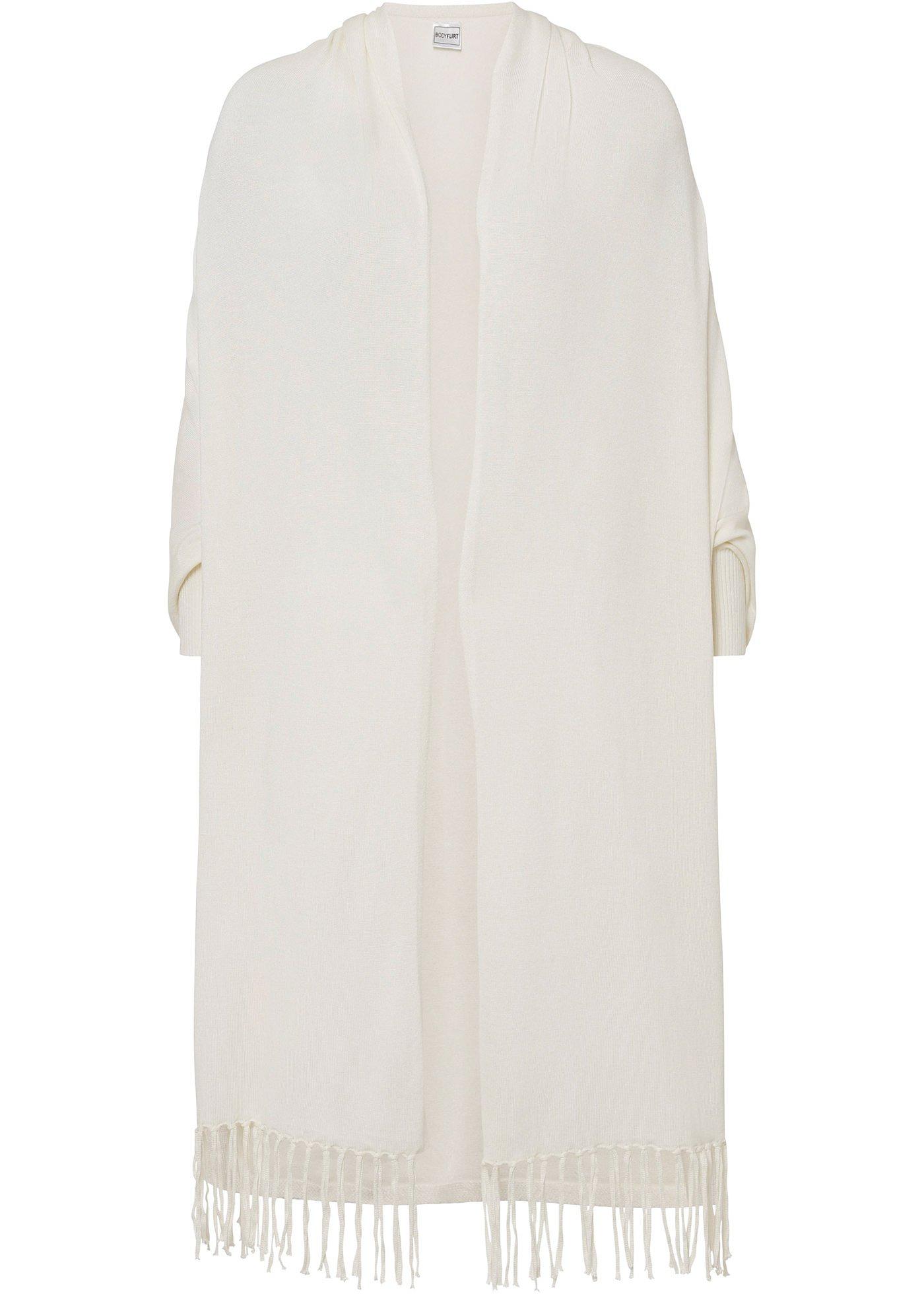 Cape en maille à franges