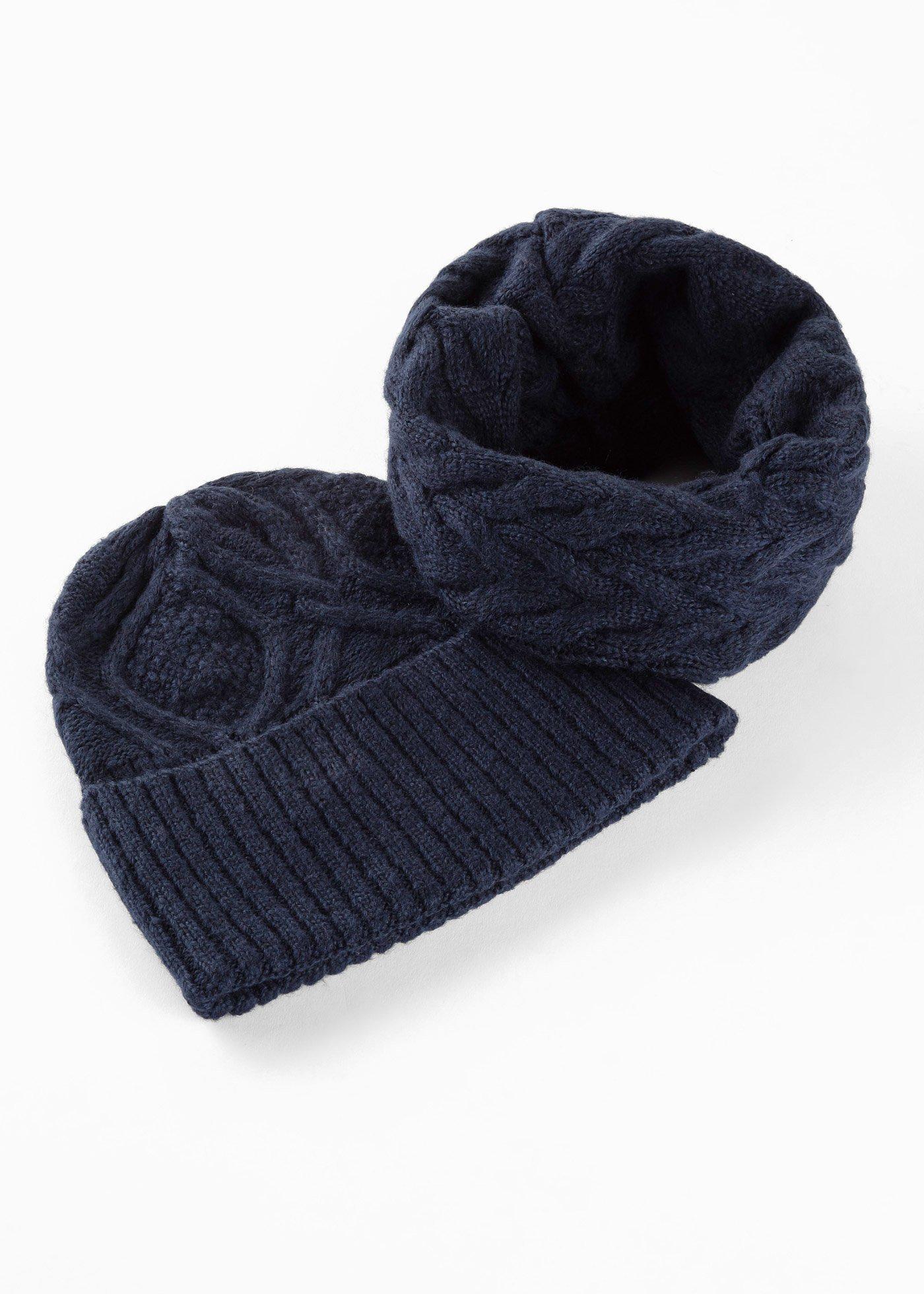 Parure en maille - Écharpe et bonnet (Ens. 2 pces.)