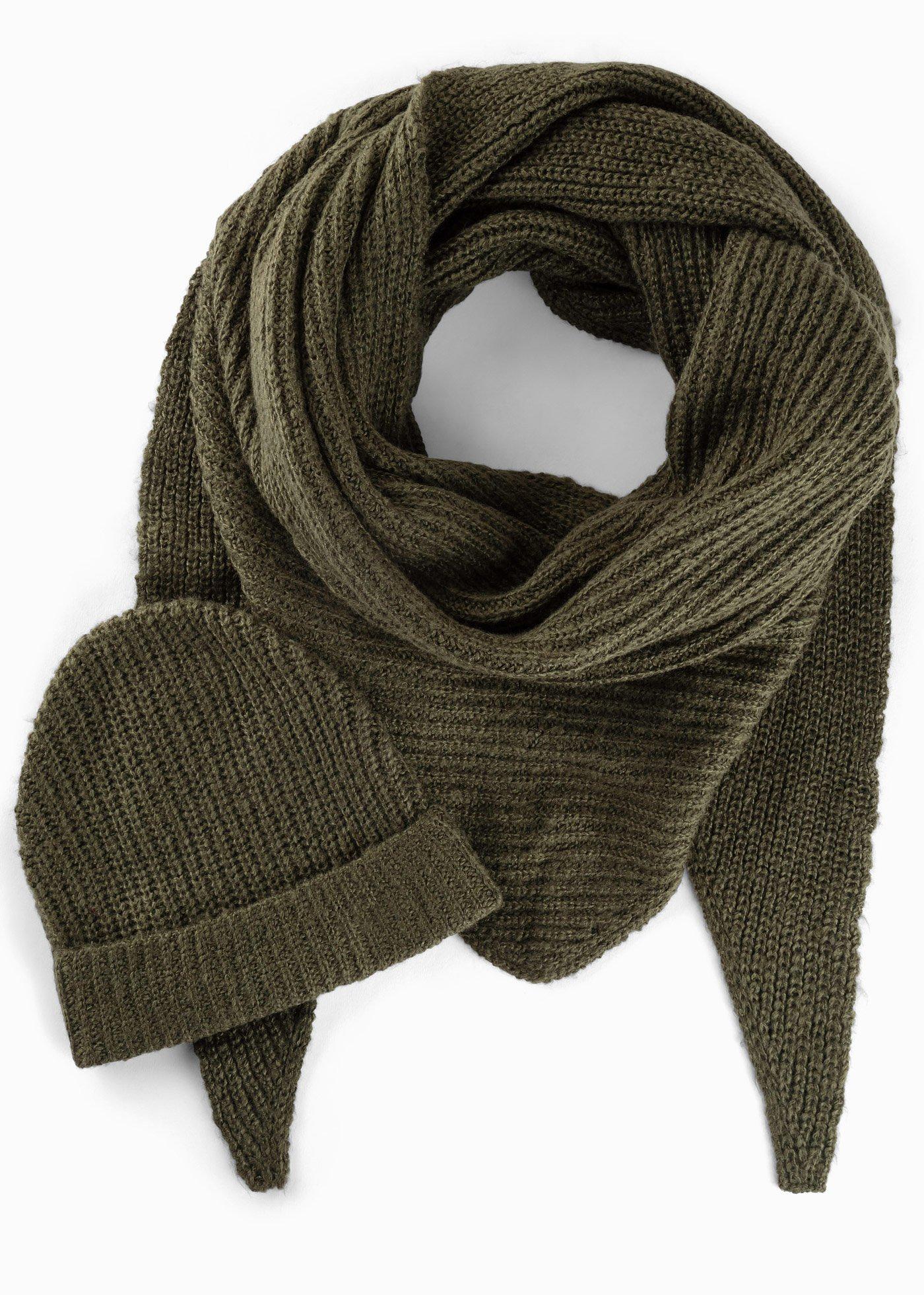 Écharpe et bonnet en maille (Ens. 2 pces.)