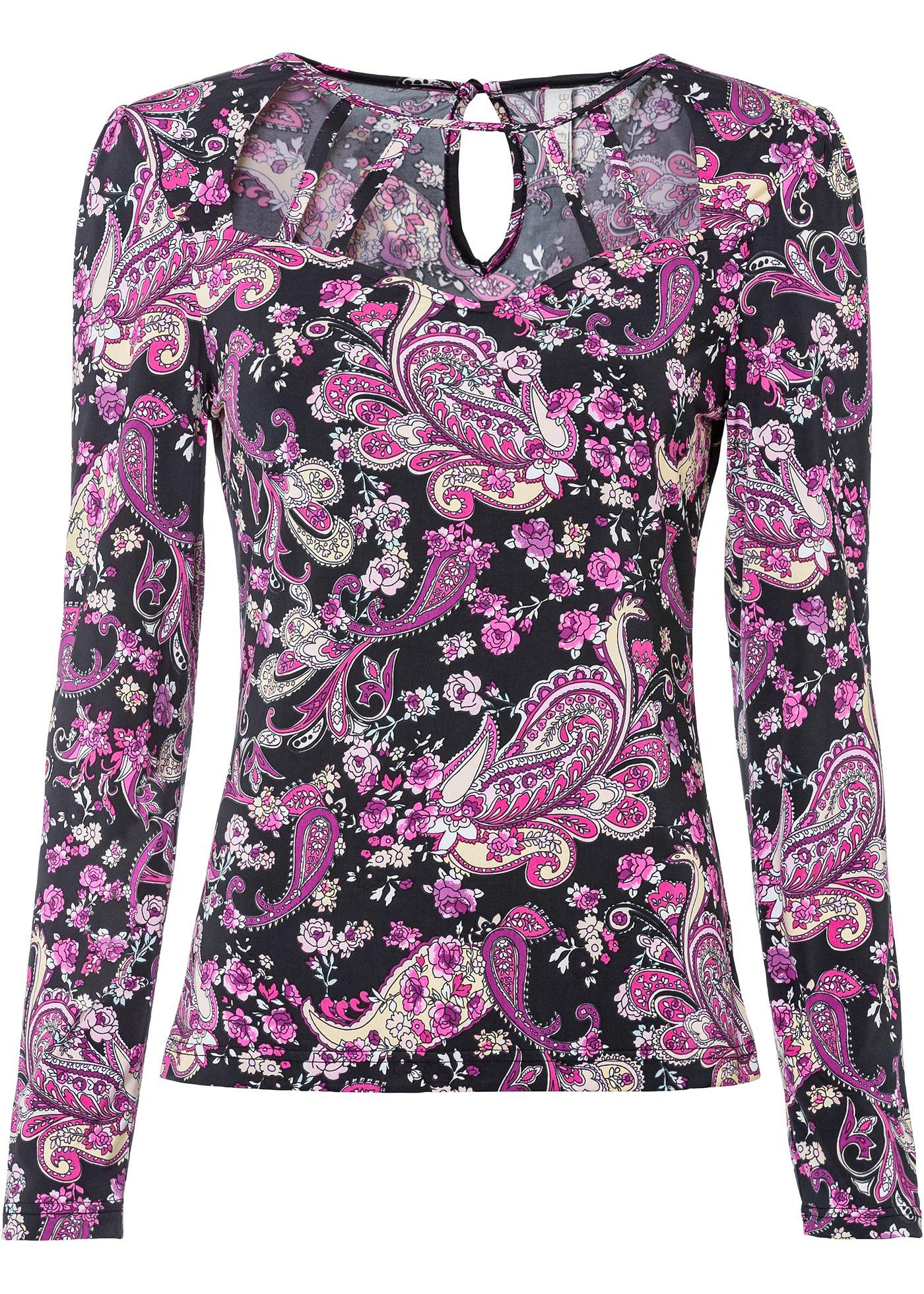 T-shirt manches longues à fleurs