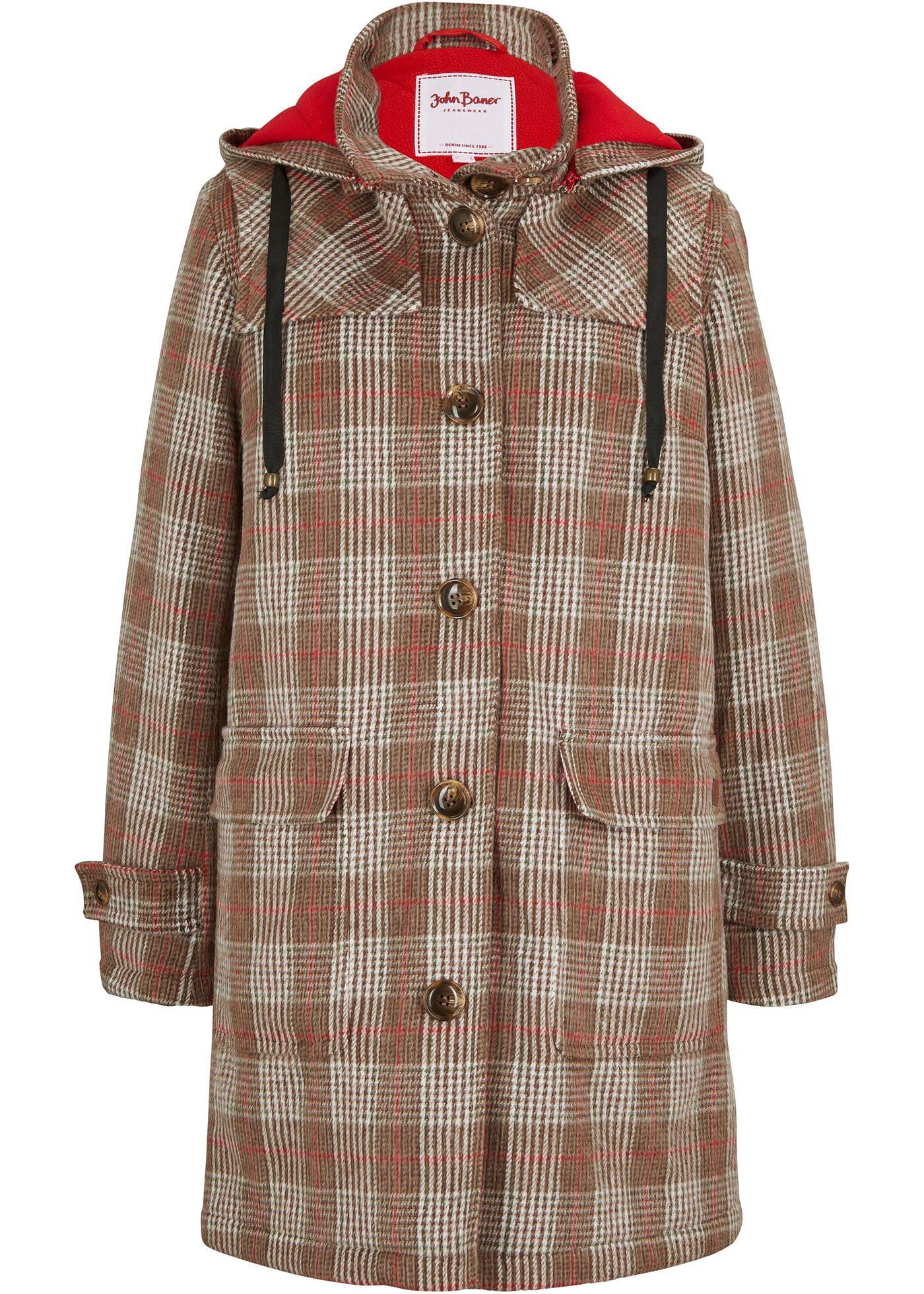 Manteau en imitation laine avec polaire douillette