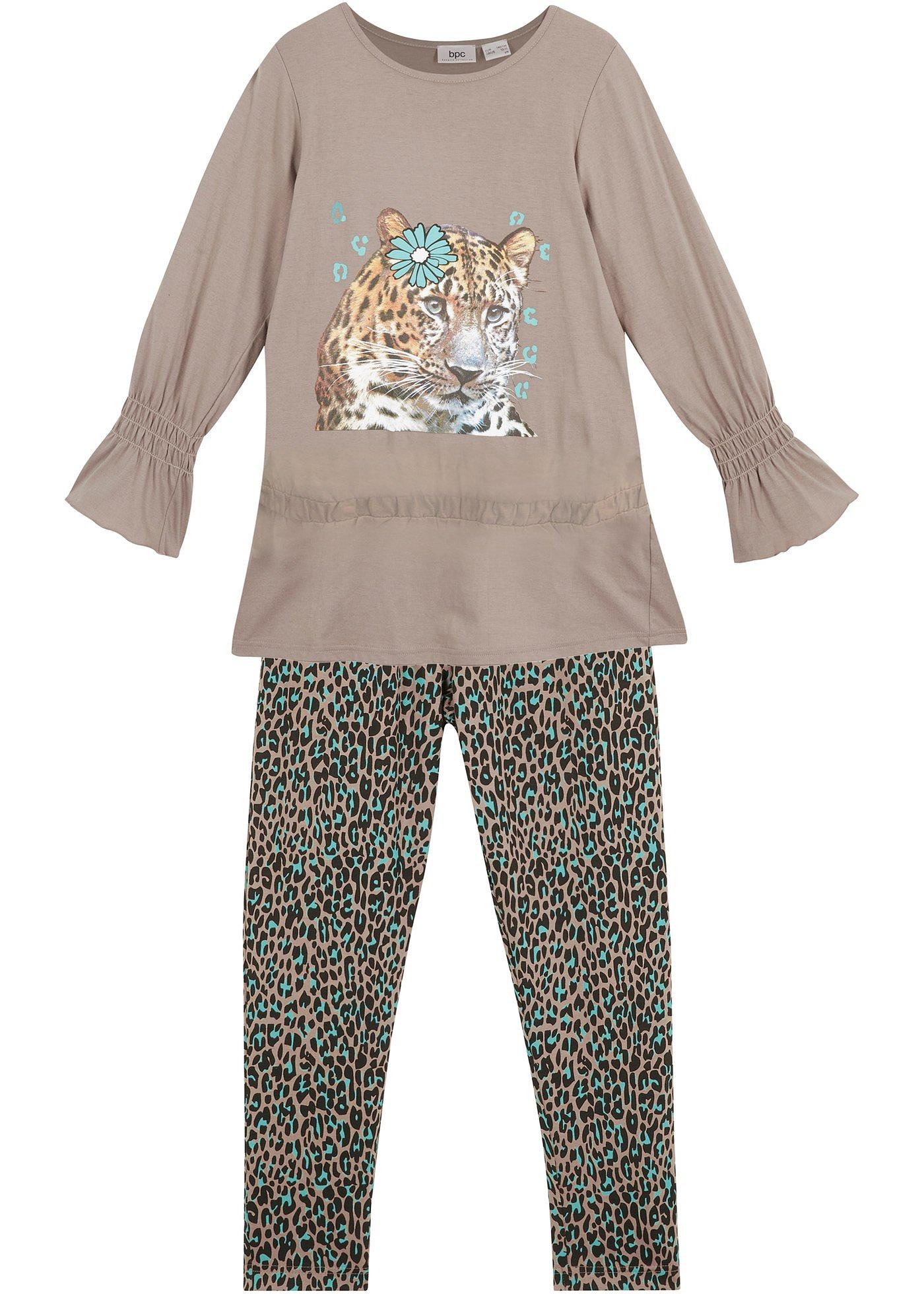 Robe manches longues et legging fille (Ens. 2 pces.) coton bio