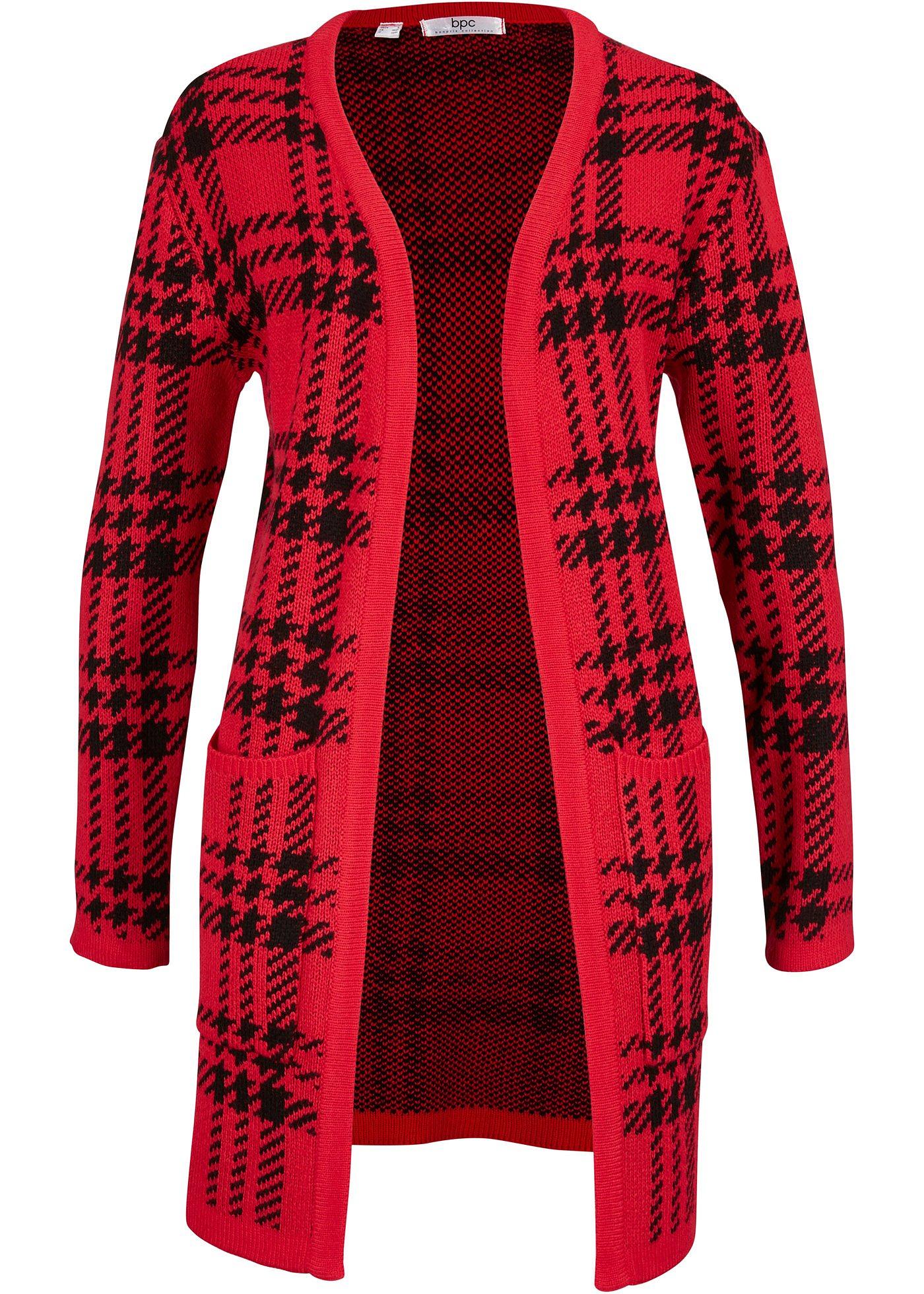 Veste en maille à carreaux avec poches