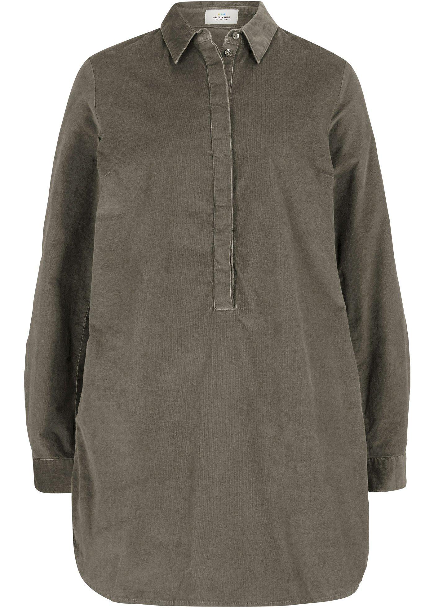 Blouse longue en velours côtelé coton bio