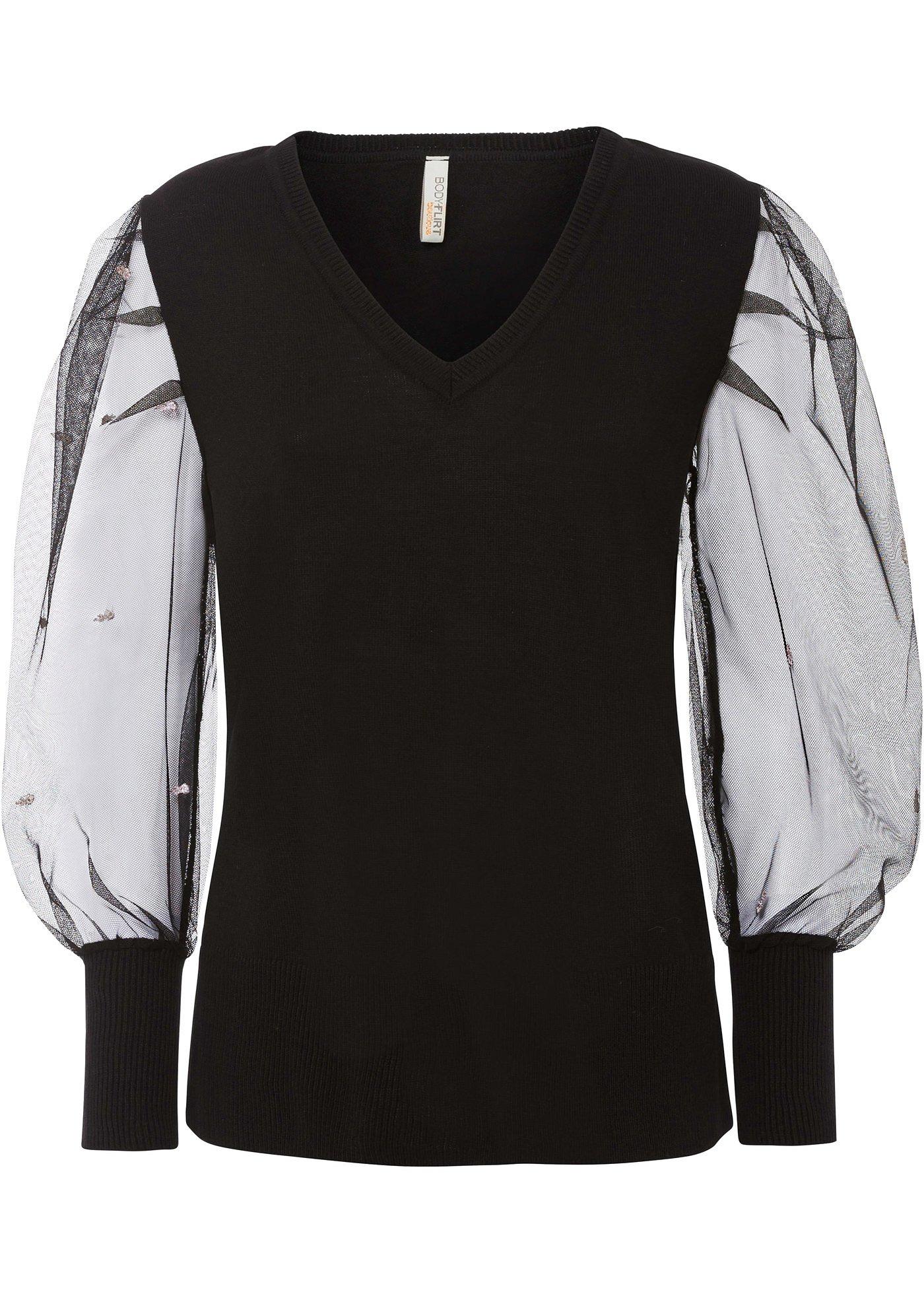 Pull à manches en mesh