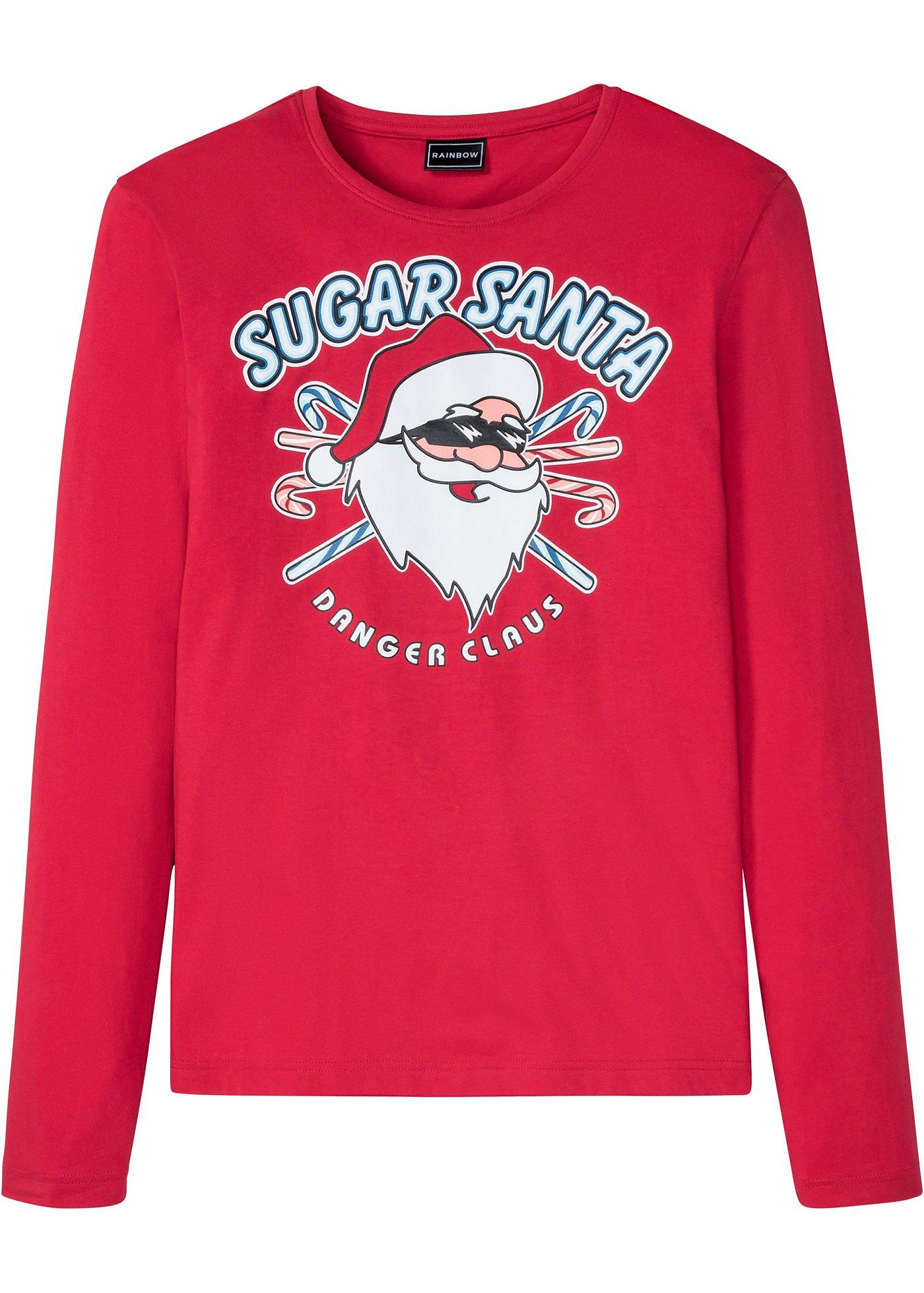 T-shirt de Noël à manches longues, Slim Fit