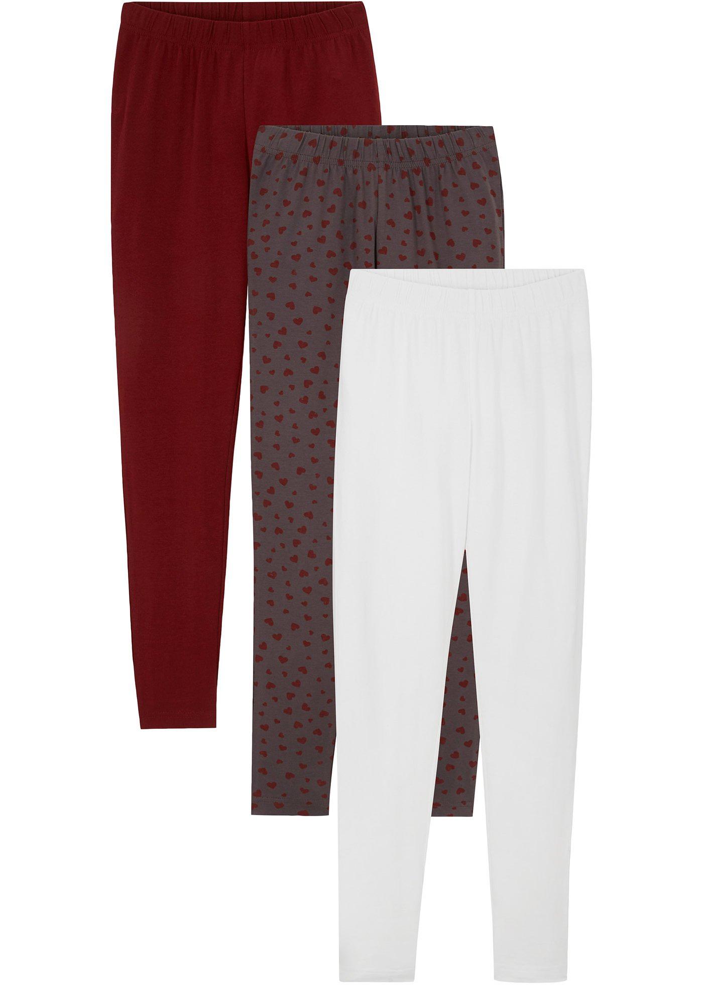 Lot de 3 leggings fille avec coton bio