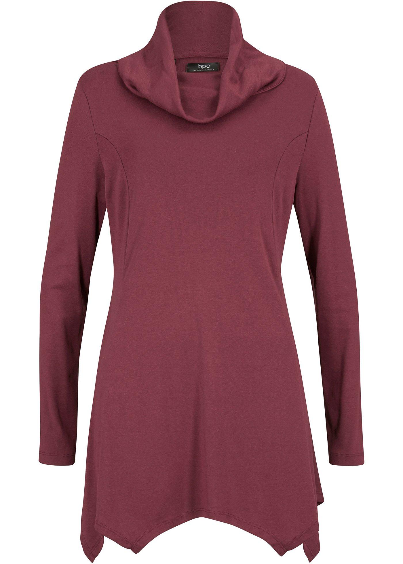 T-shirt à pans avec col roulé ample