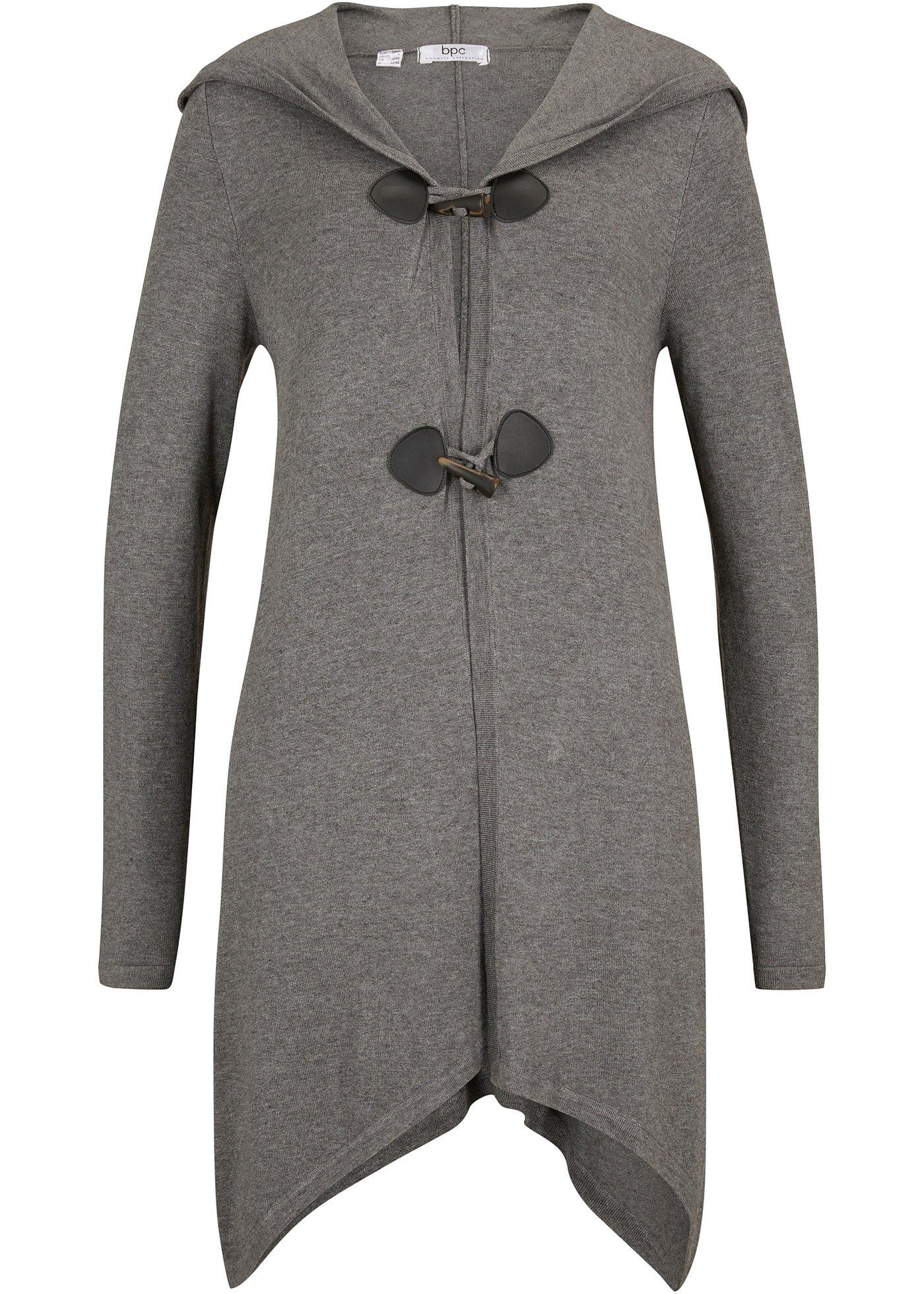 Gilet en maille léger à pans avec grande capuche