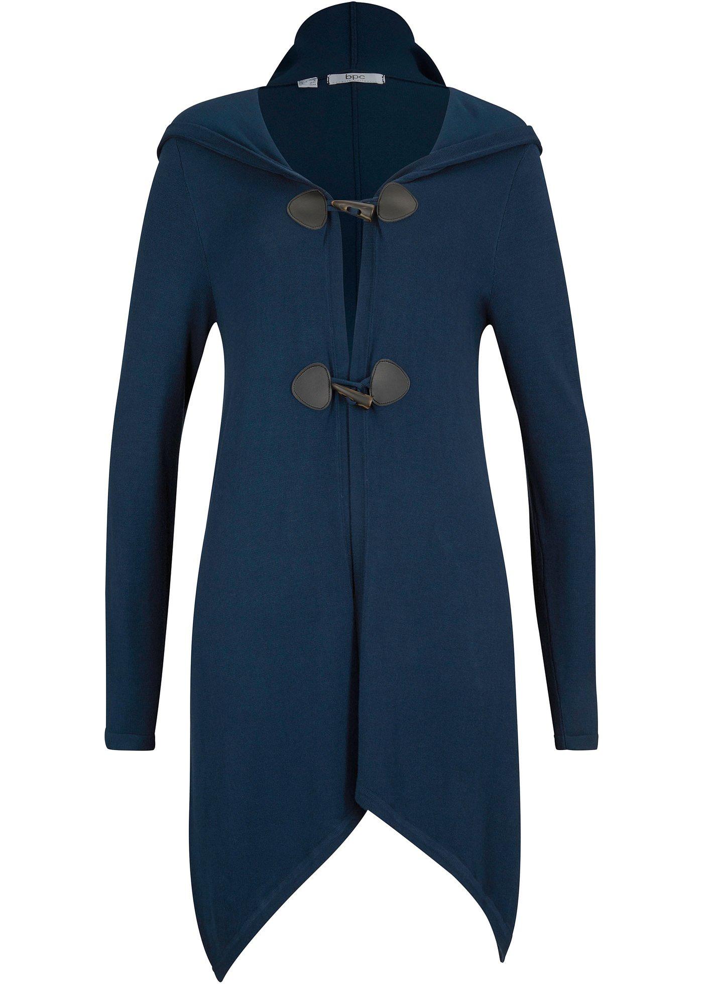 Gilet en maille léger à pans avec grande capuche