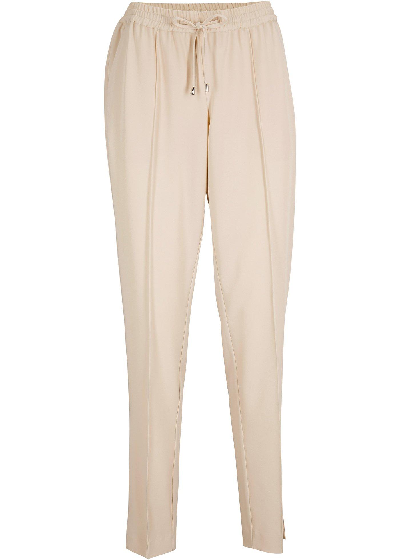 Pantalon avec lien à nouer et passepoil