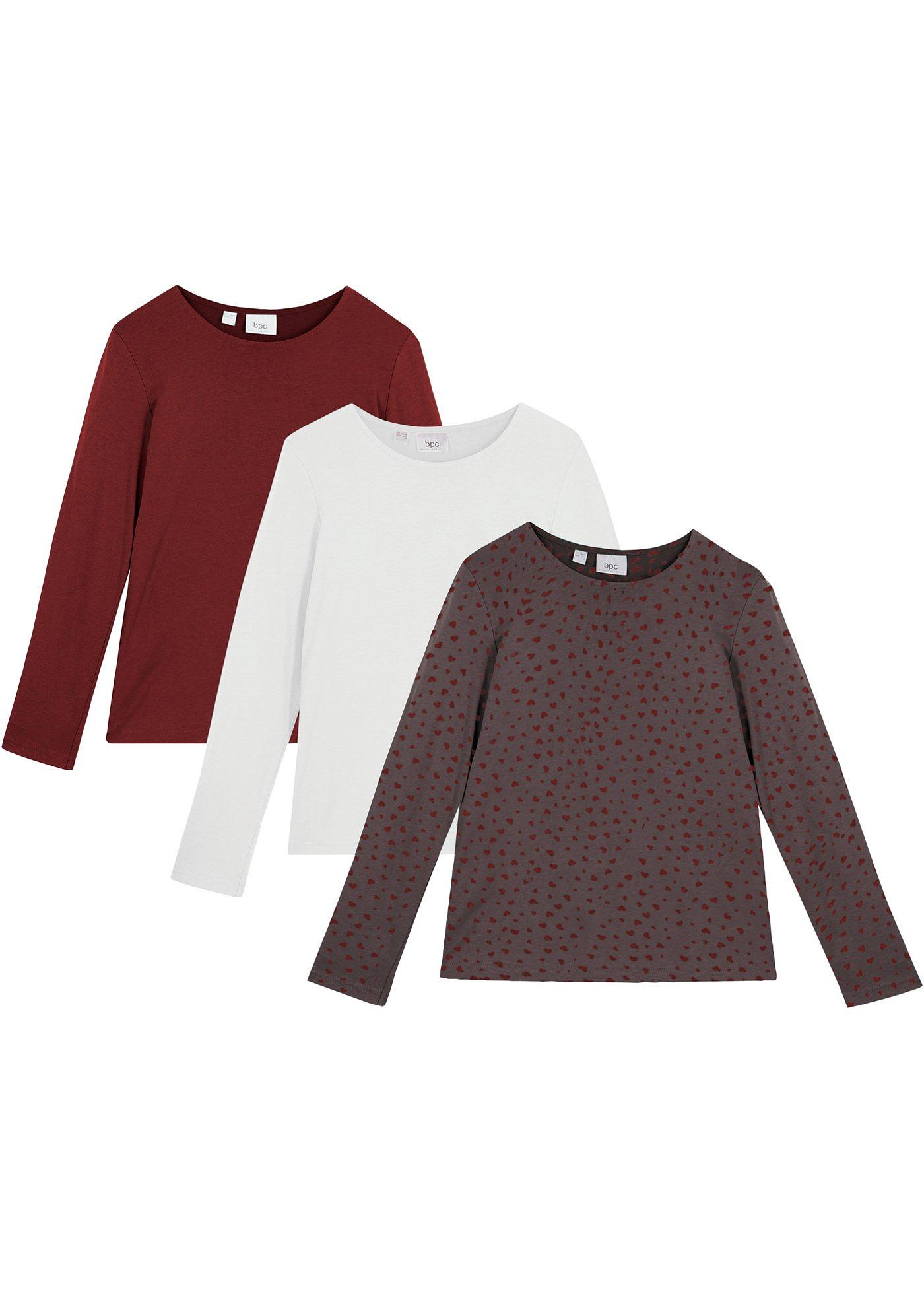 T-shirt manches longues fille (lot de 3) en coton bio