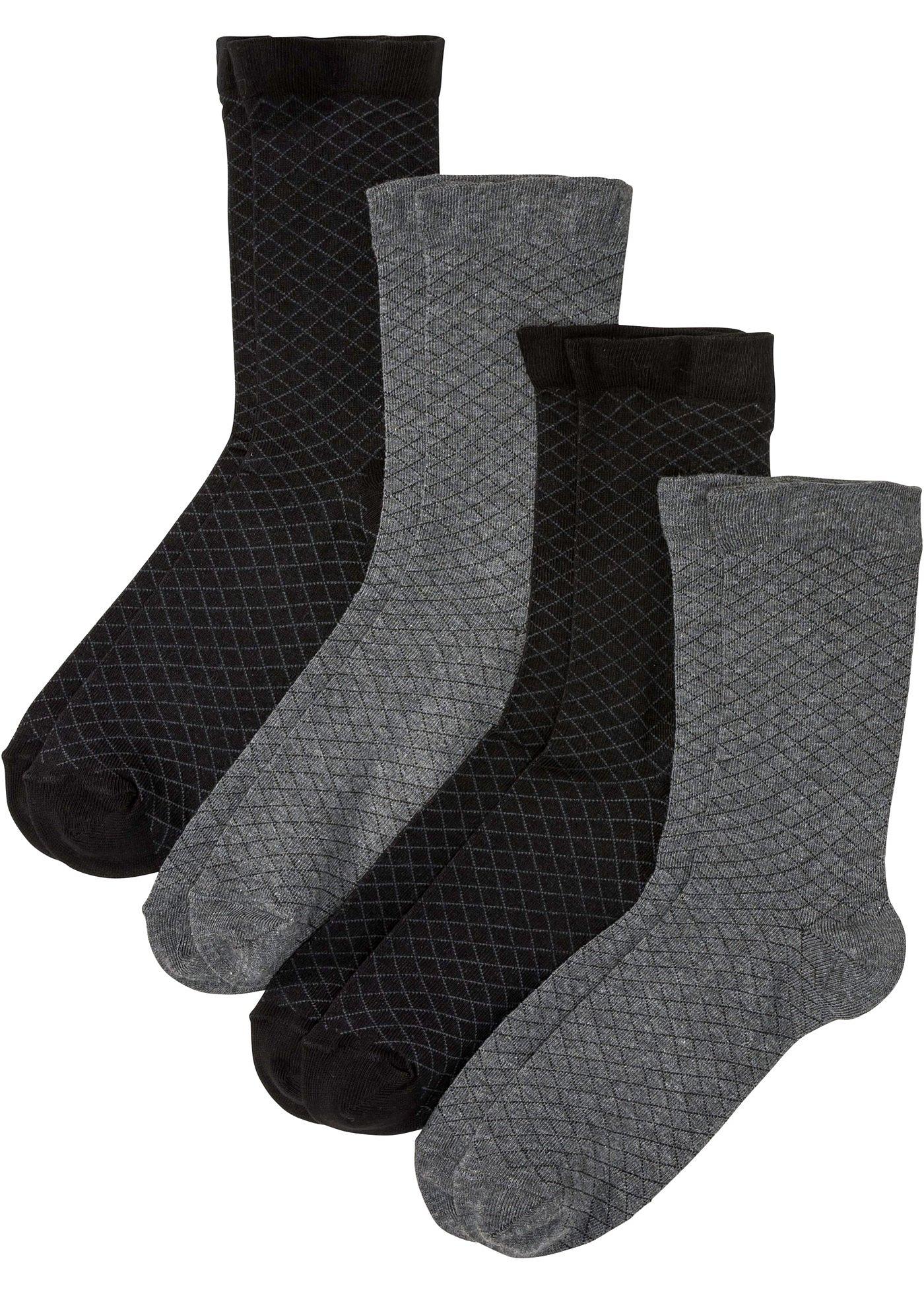 Lot de 4 paires de chaussettes avec bord non comprimant avec coton bio