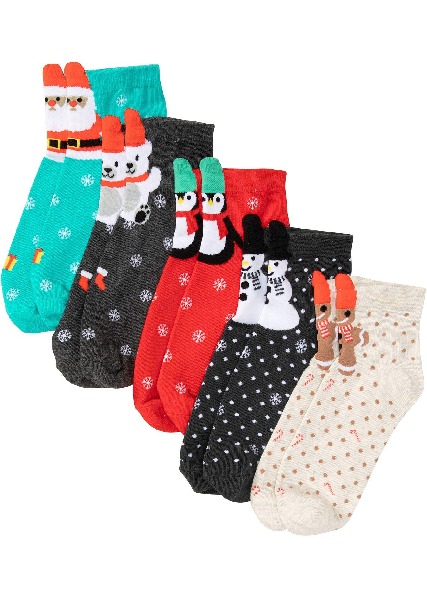 Lot de 5 paires de chaussettes courtes avec carte cadeau avec coton bio