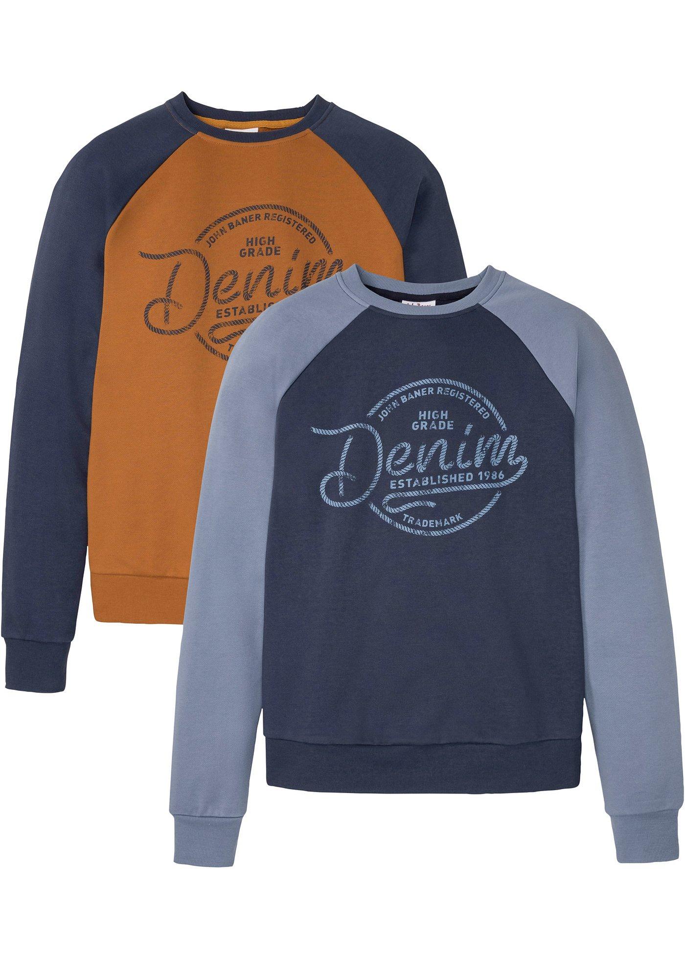 Lot de 2 sweat-shirts à manches raglan