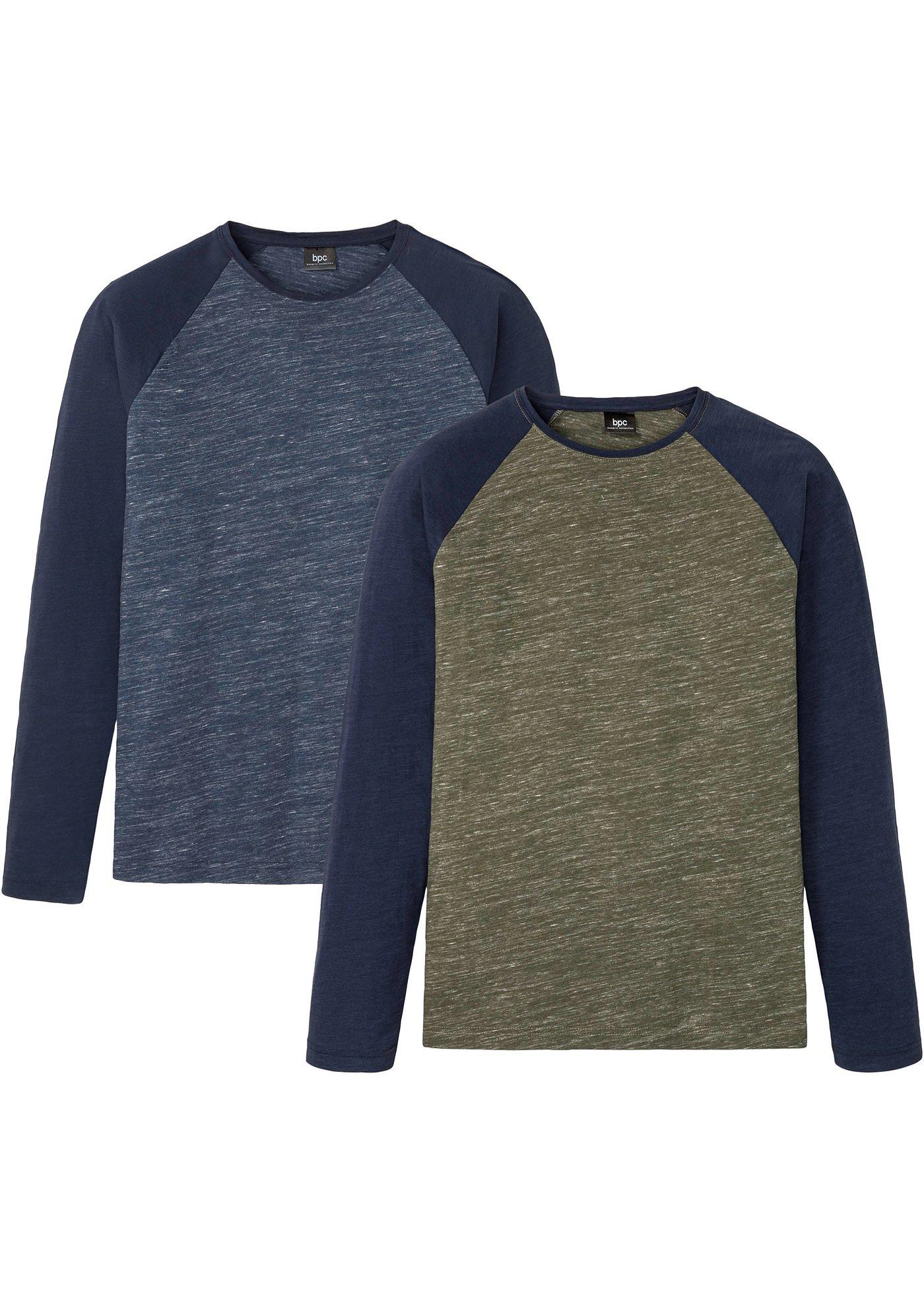 Lot de 2 T-shirts avec manches longues raglan