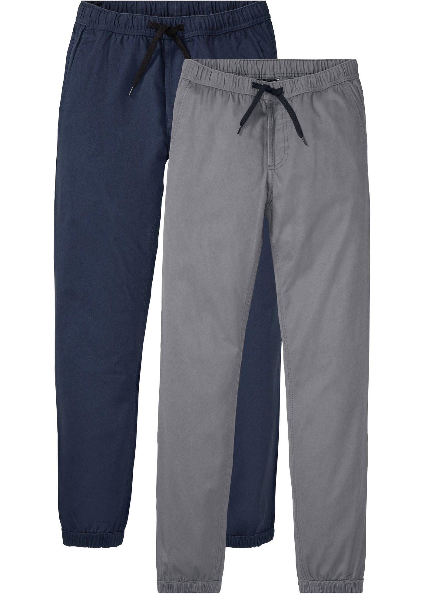 Lot de 2 pantalons à taille extensible Regular Fit, Straight