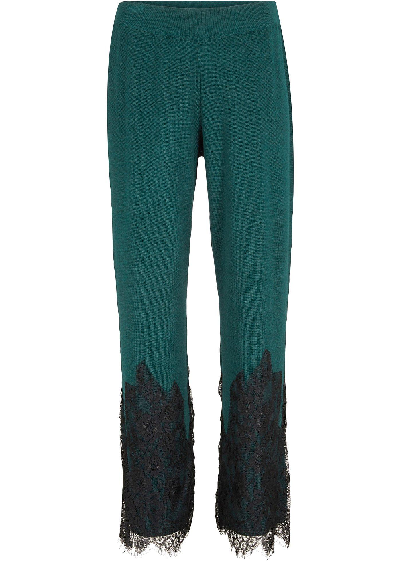 Pantalon en maille en viscose durable avec dentelle