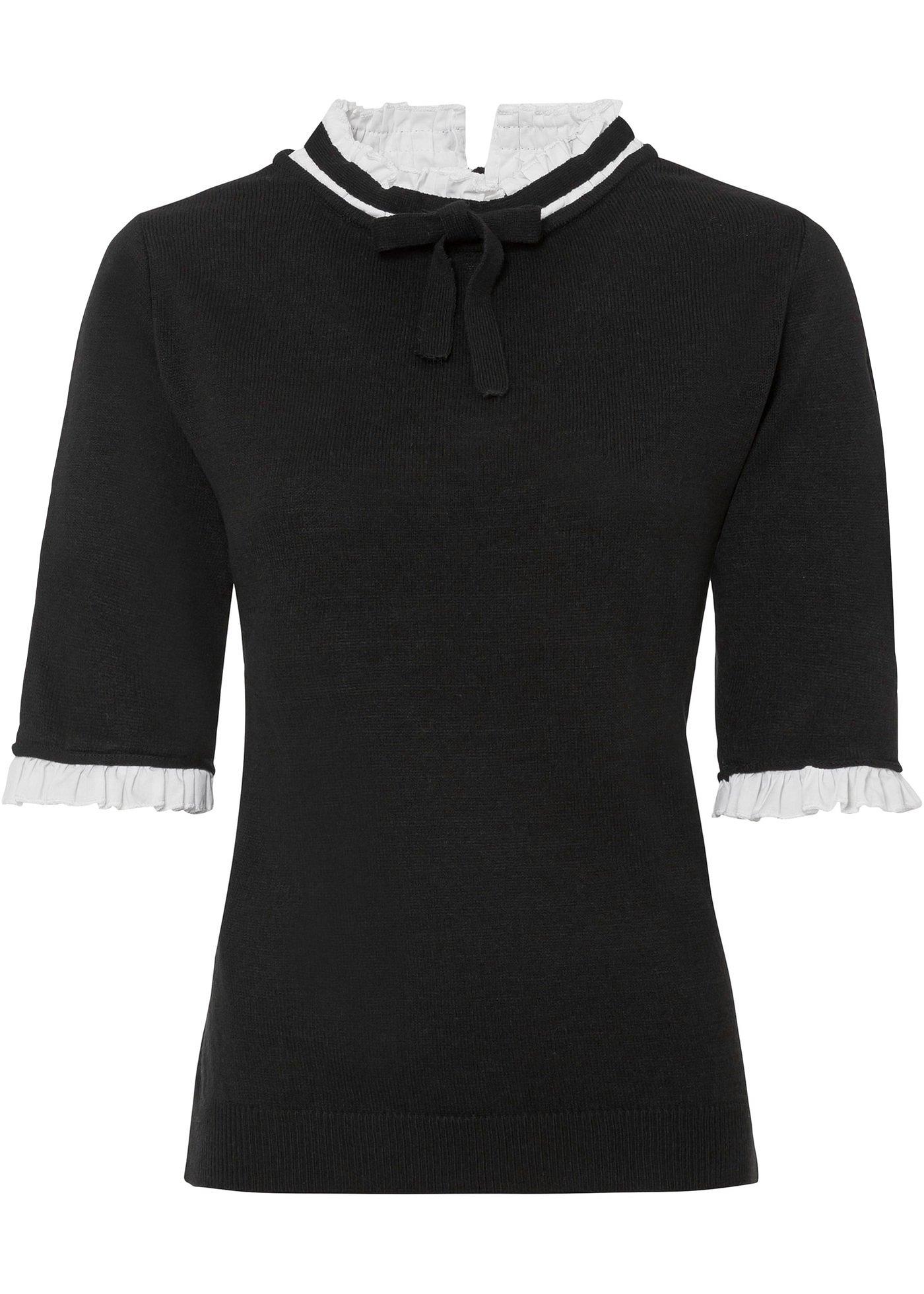 Pull à empiècement chemisier