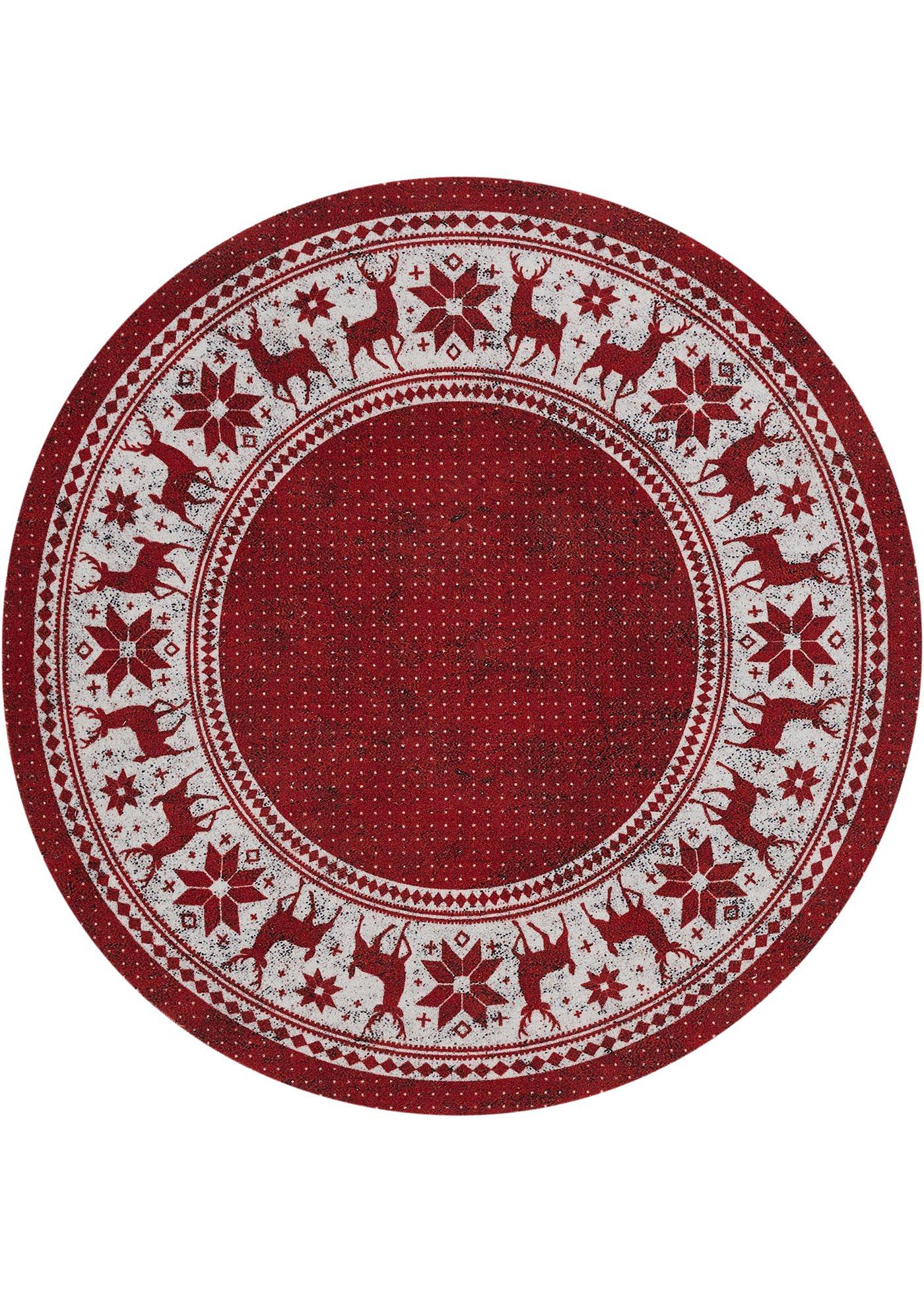 Tapis rond avec motif de Noël