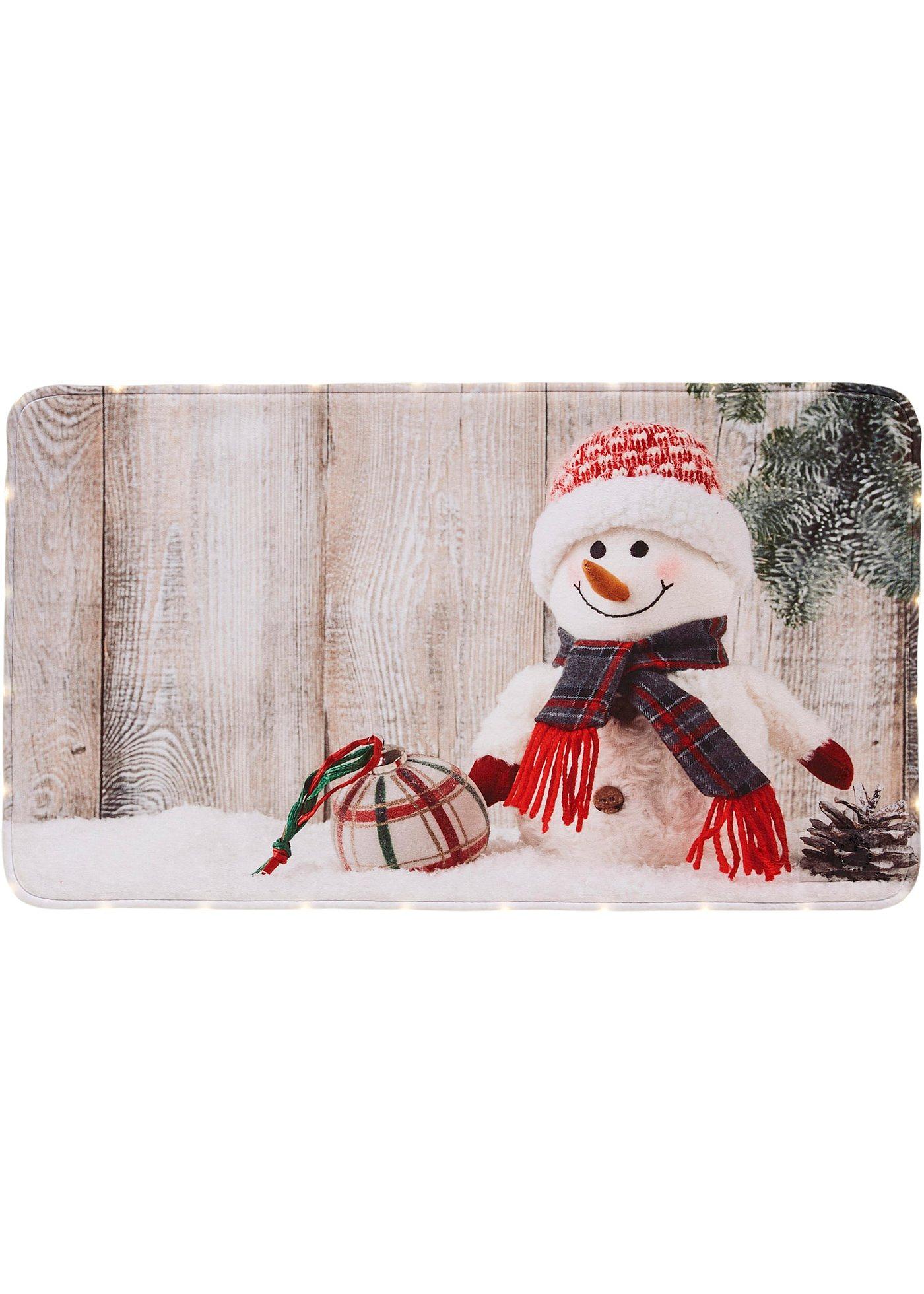 Tapis de protection à LED avec bonhomme de neige