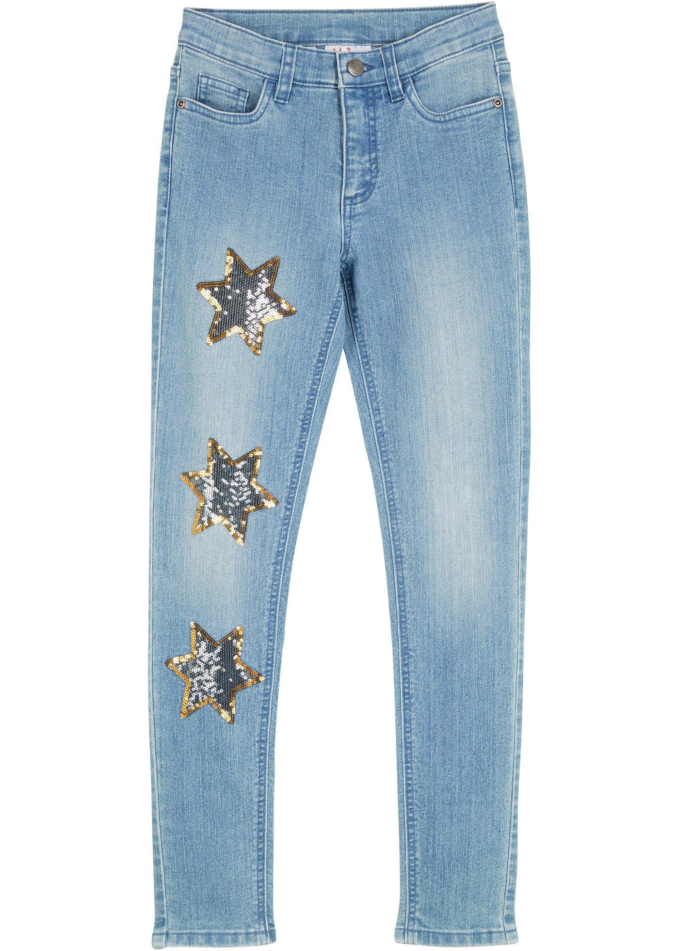 Jean skinny fille à paillettes