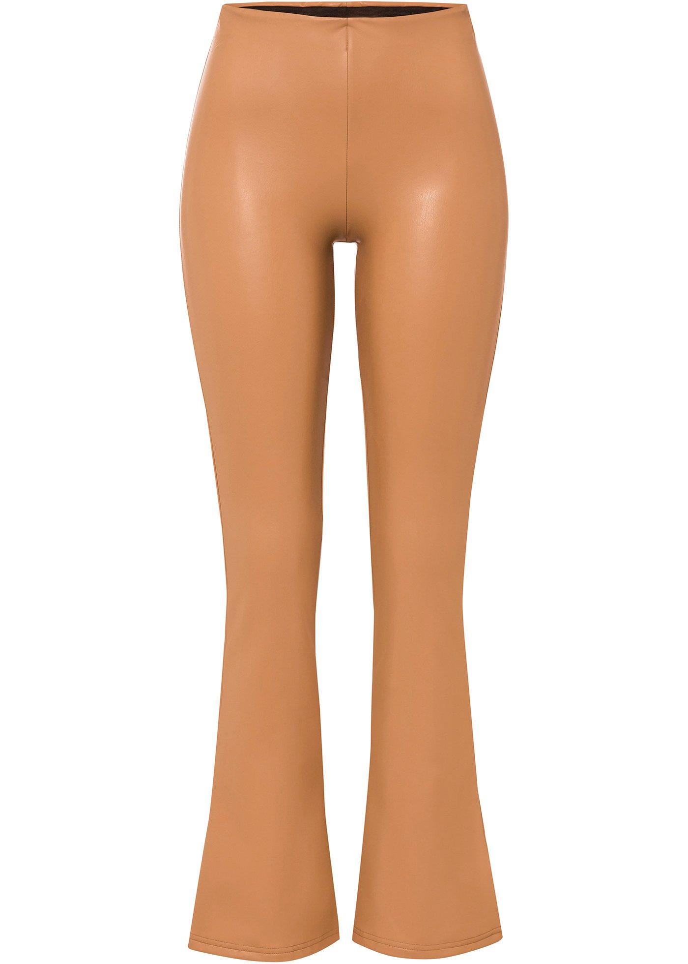 Legging patte d'eph, synthétique imitation cuir