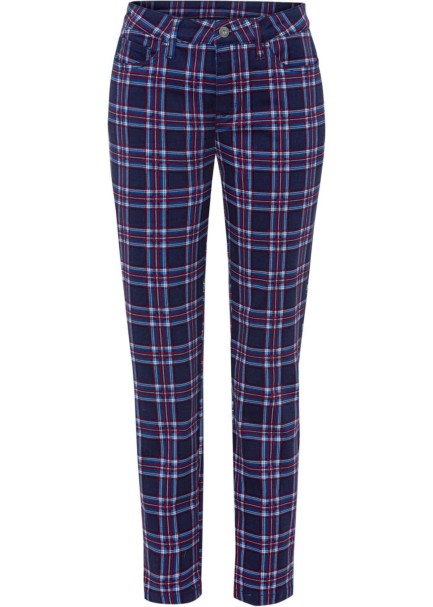 Pantalon extensible à carreaux