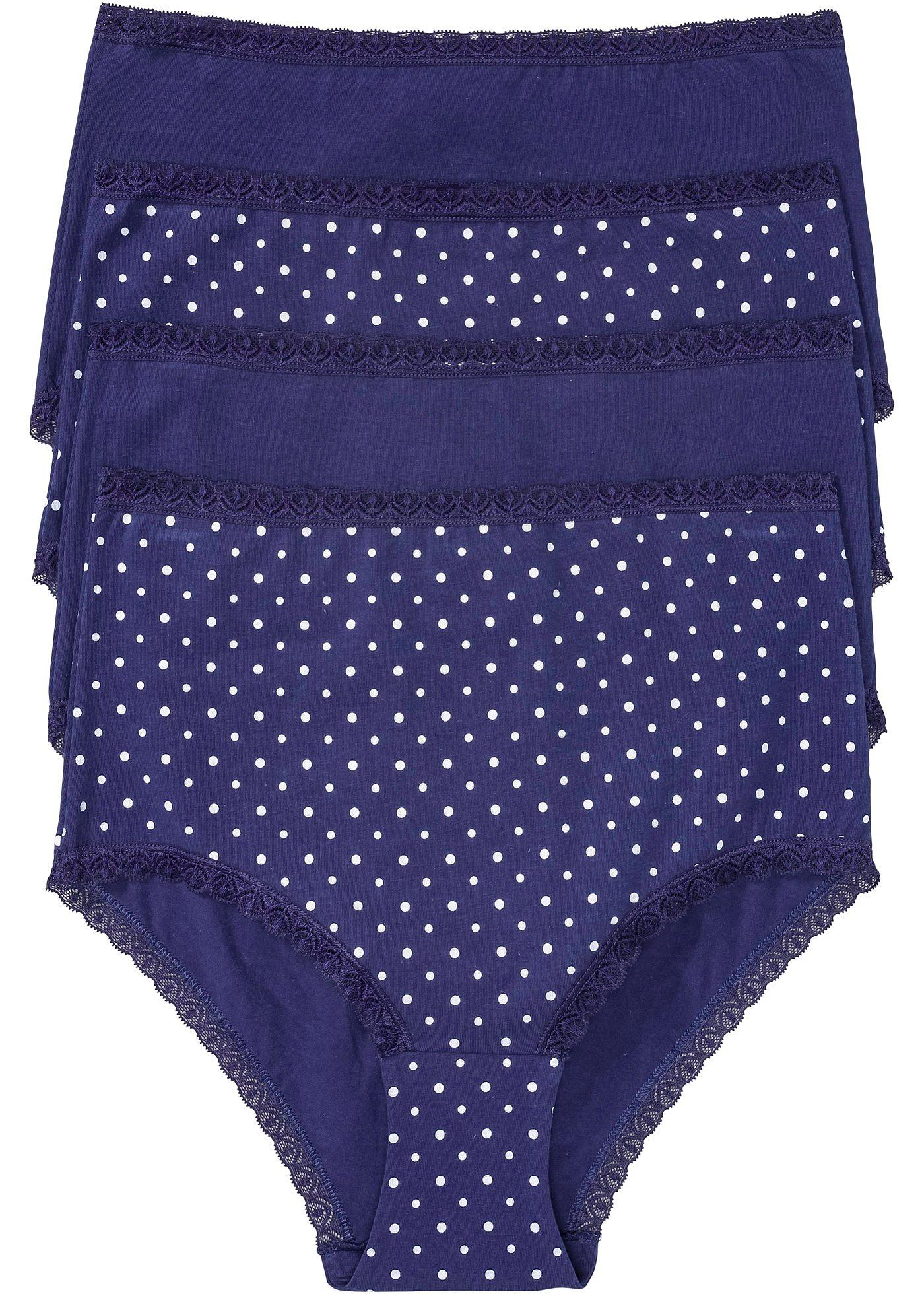 Lot de 4 slips taille haute avec coton bio