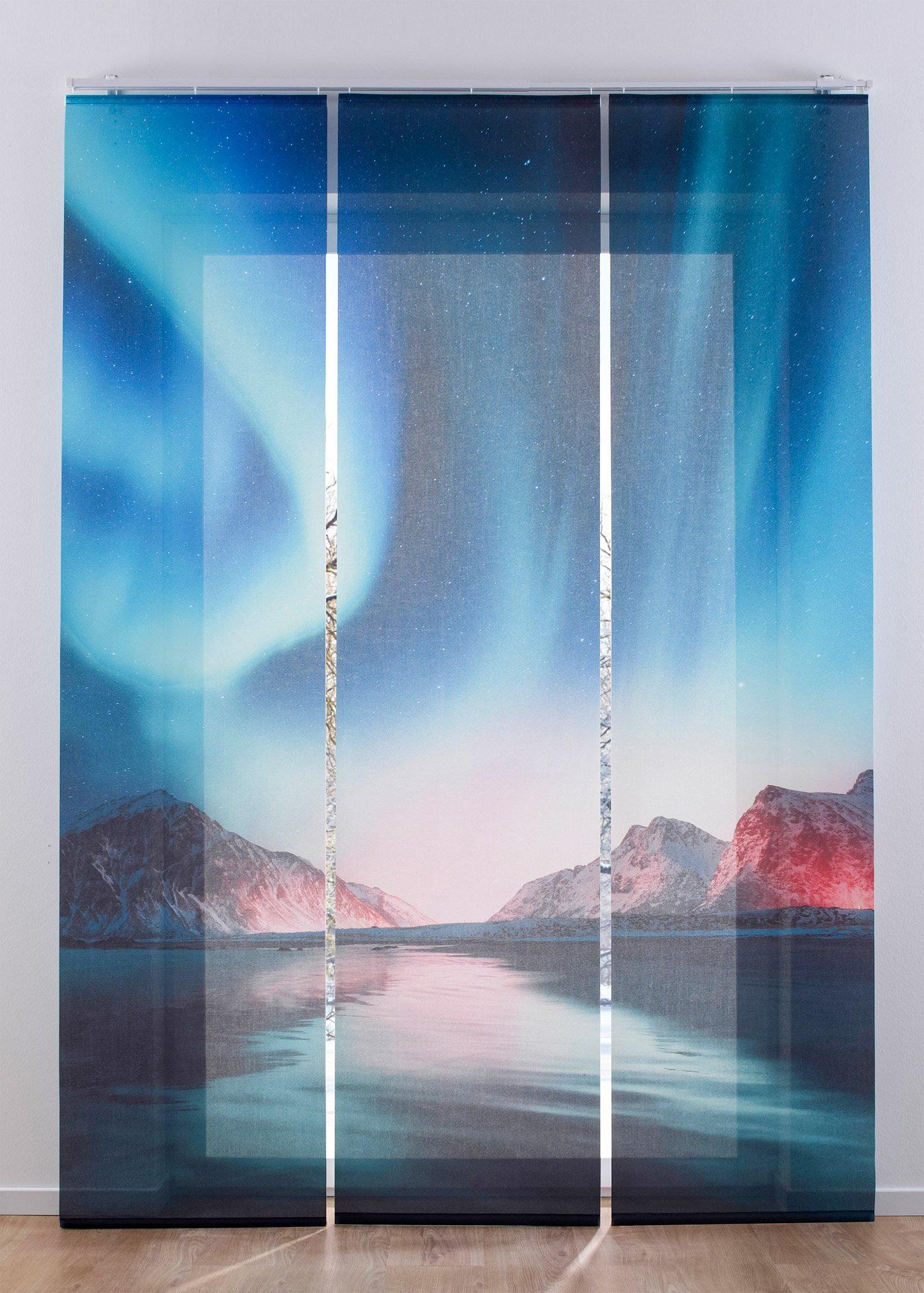 Panneau coulissant à imprimé numérique Arctique (Ens. 3 pces.)