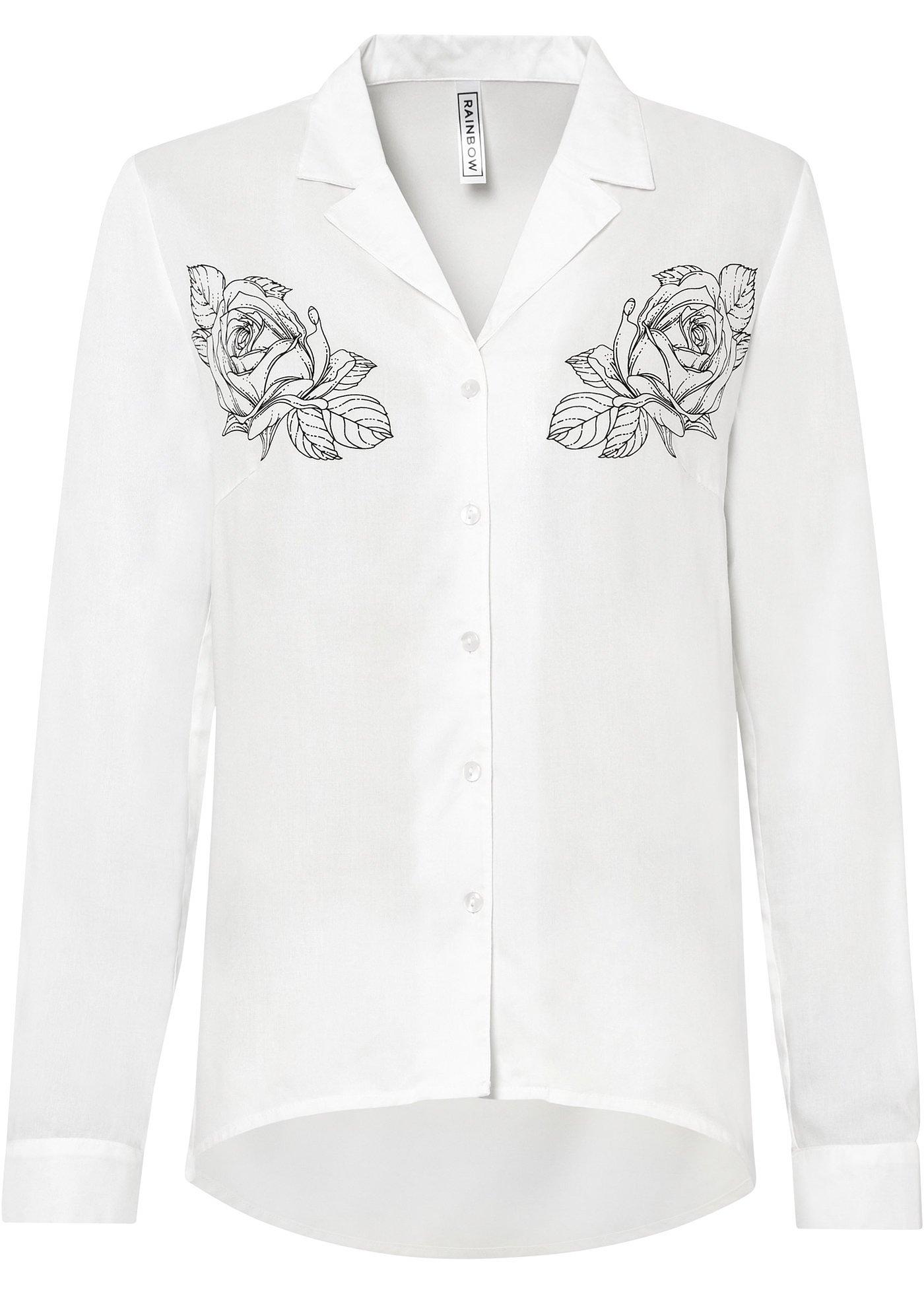 Chemisier avec imprimé tattoo floral en viscose durable