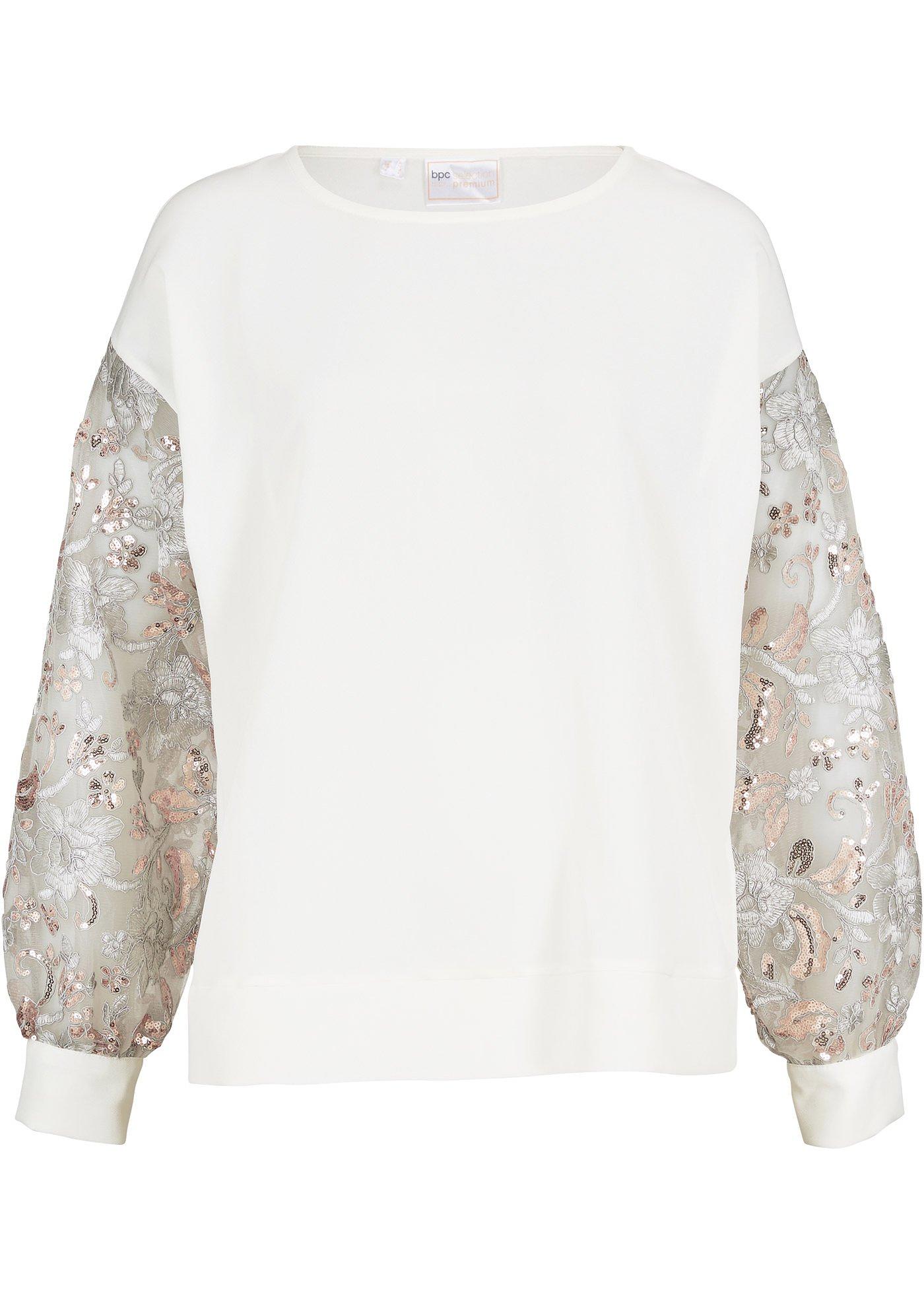 Blouse oversize à manches pailletées