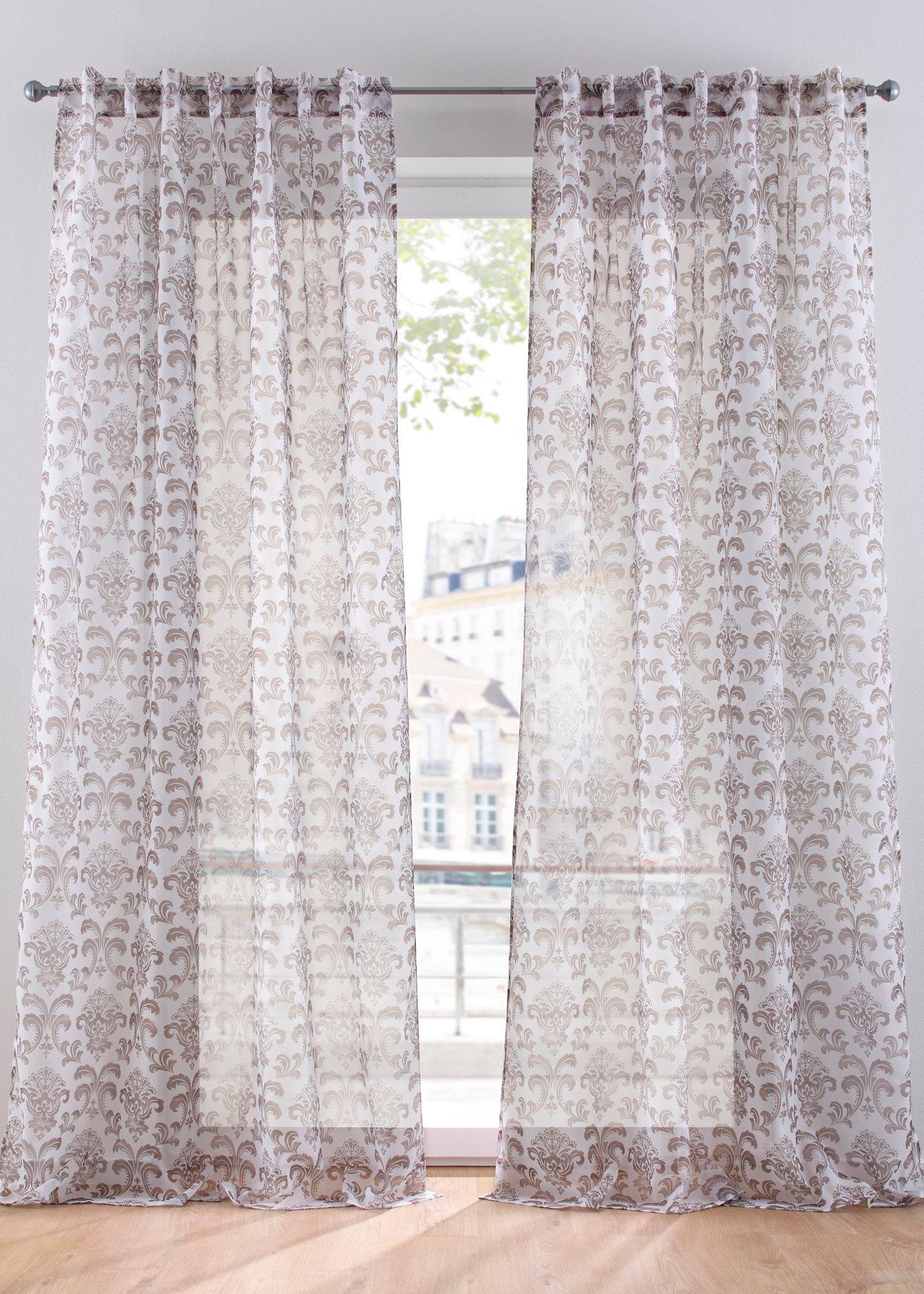 Voilage avec imprimé ornement (1 pce.)