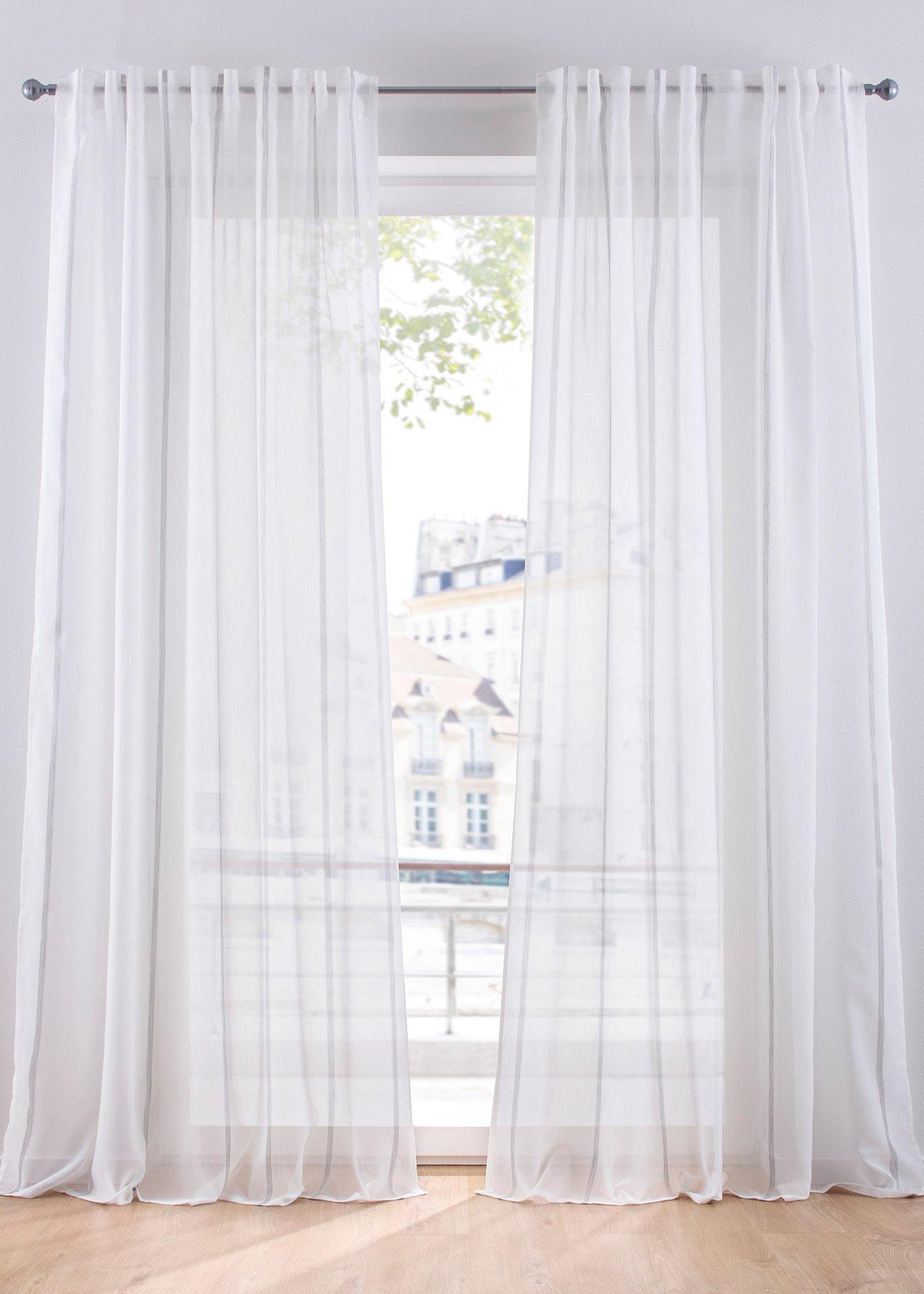 Voilage à rayures verticales (1 pce.)