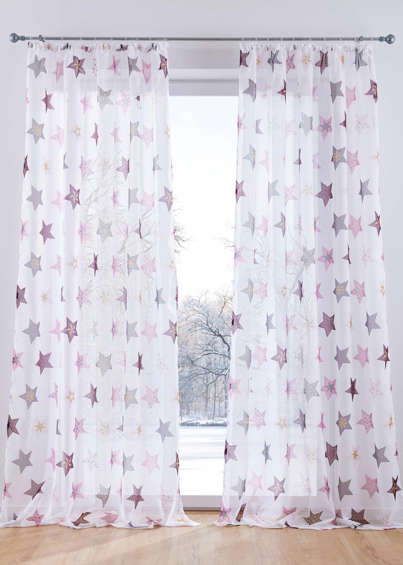 Voilage à imprimé étoiles (1 pce.)