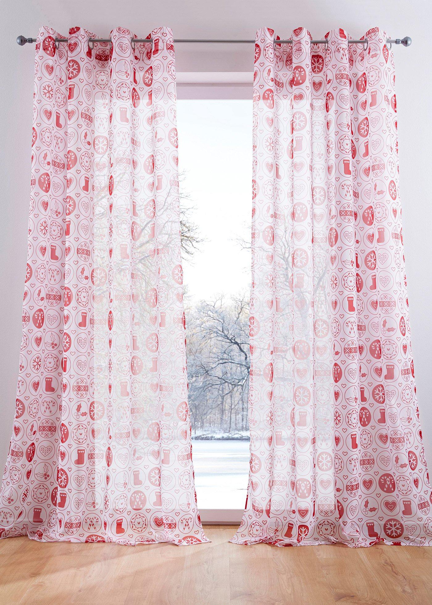 Voilage avec imprimé Noël (1 pce.)