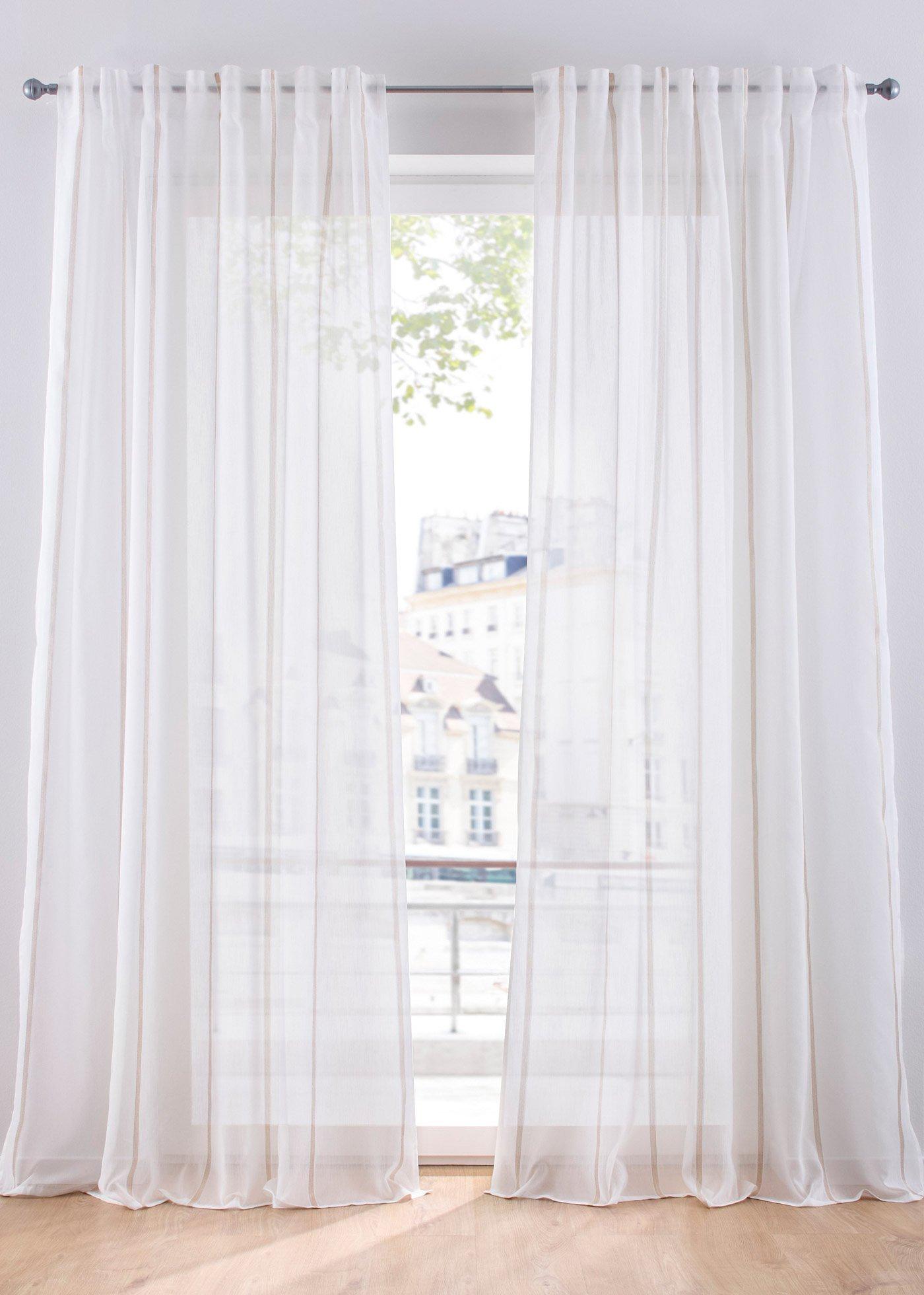 Voilage à rayures verticales (1 pce.)