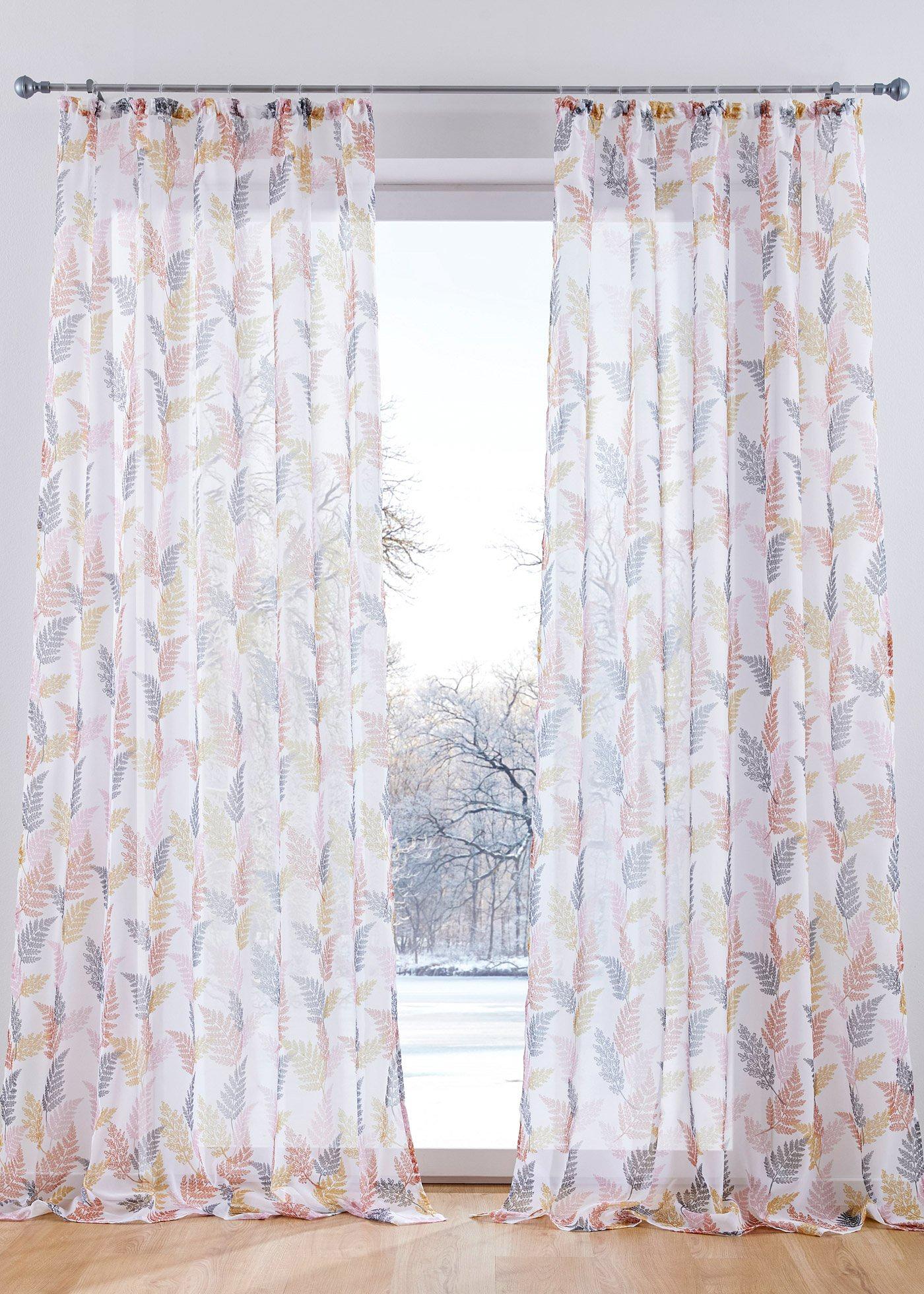 Voilage à imprimé végétal (1 pce.)