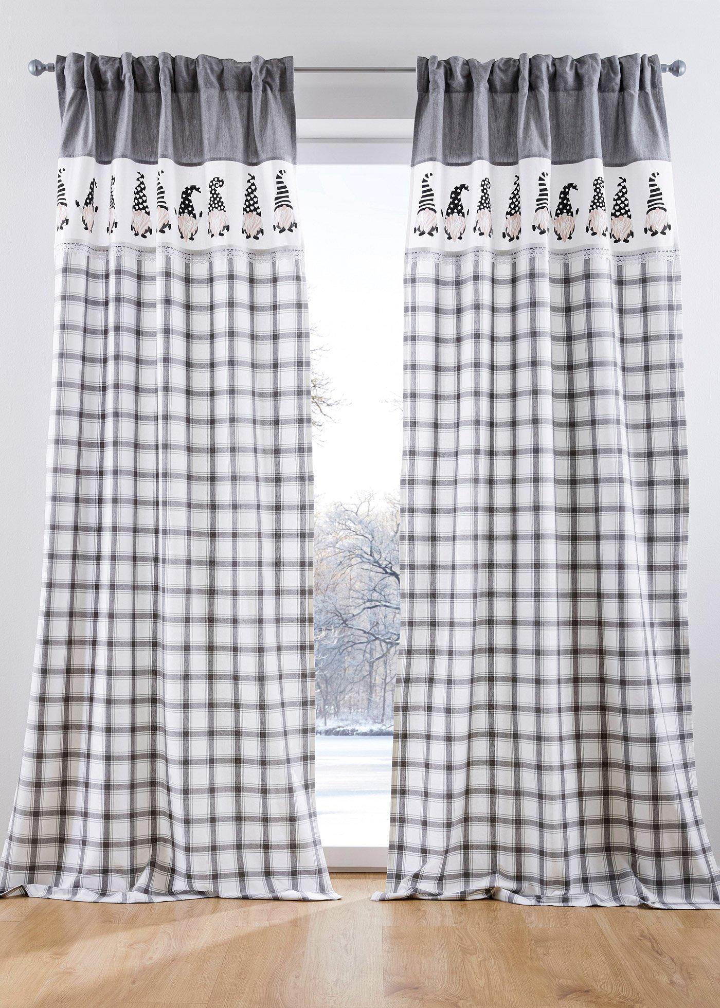 Panneau imprimé en coton bio avec embrasse (1 pce.)