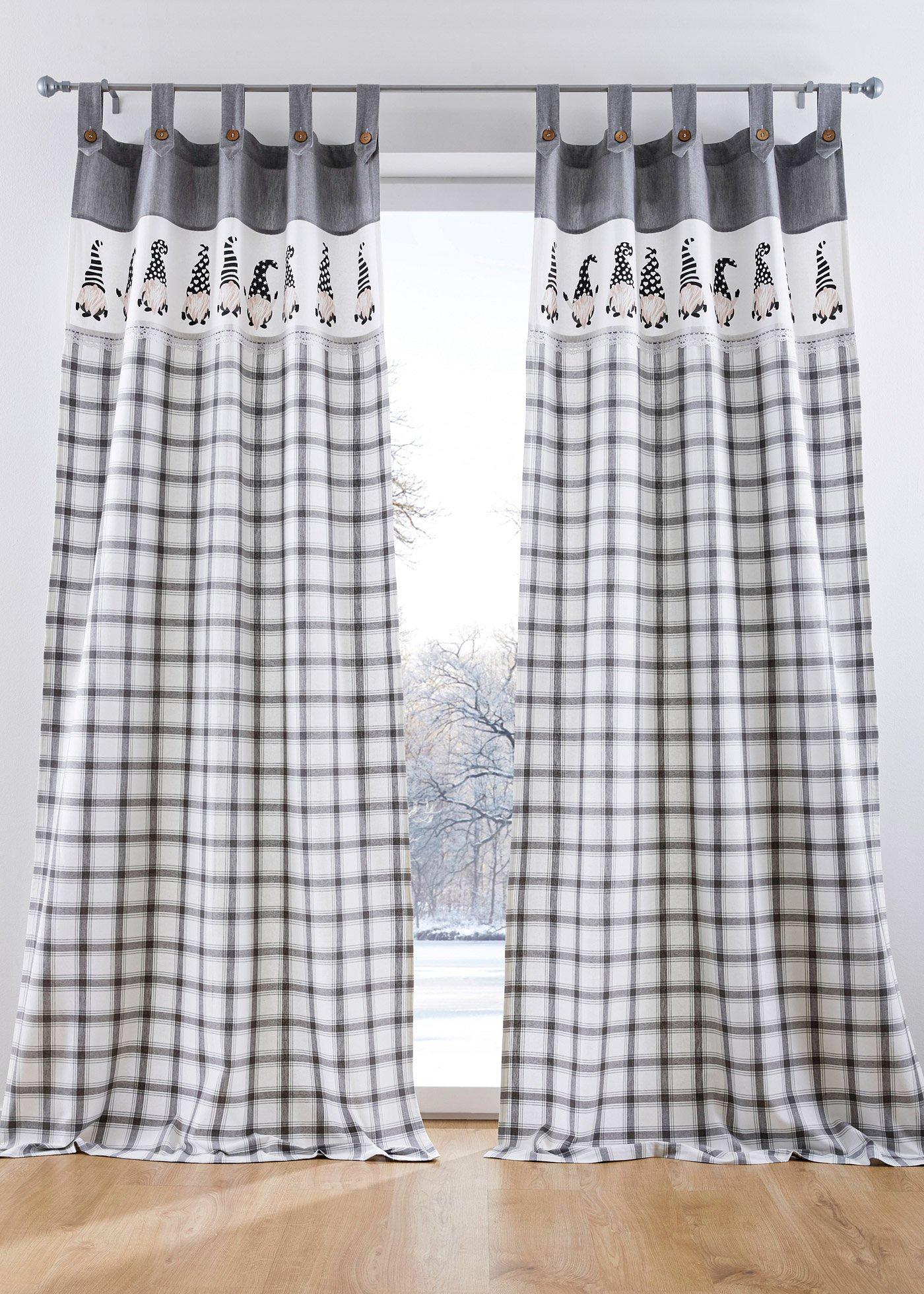 Panneau imprimé en coton bio avec embrasse (1 pce.)