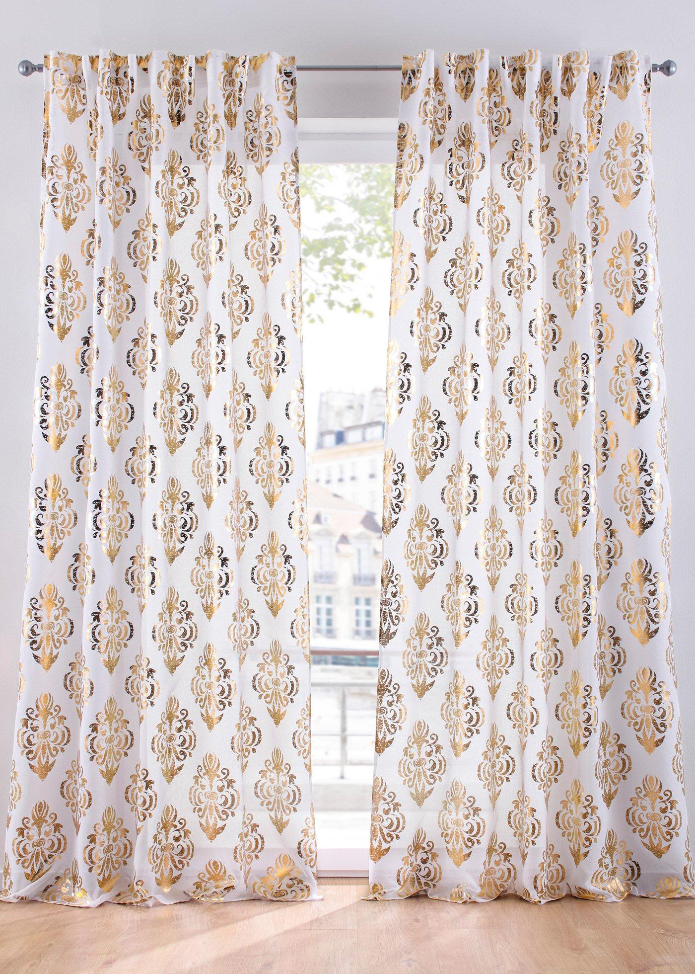 Voilage à imprimé brillant (1 pce.)