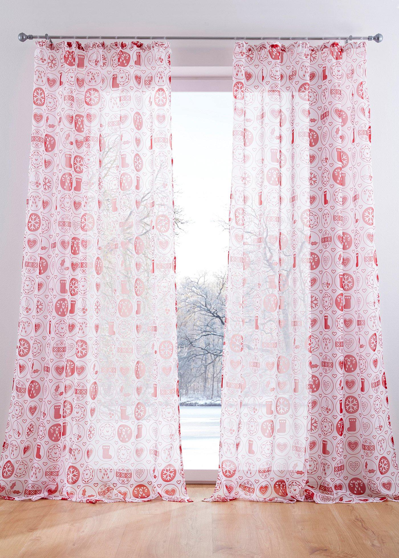 Voilage avec imprimé Noël (1 pce.)