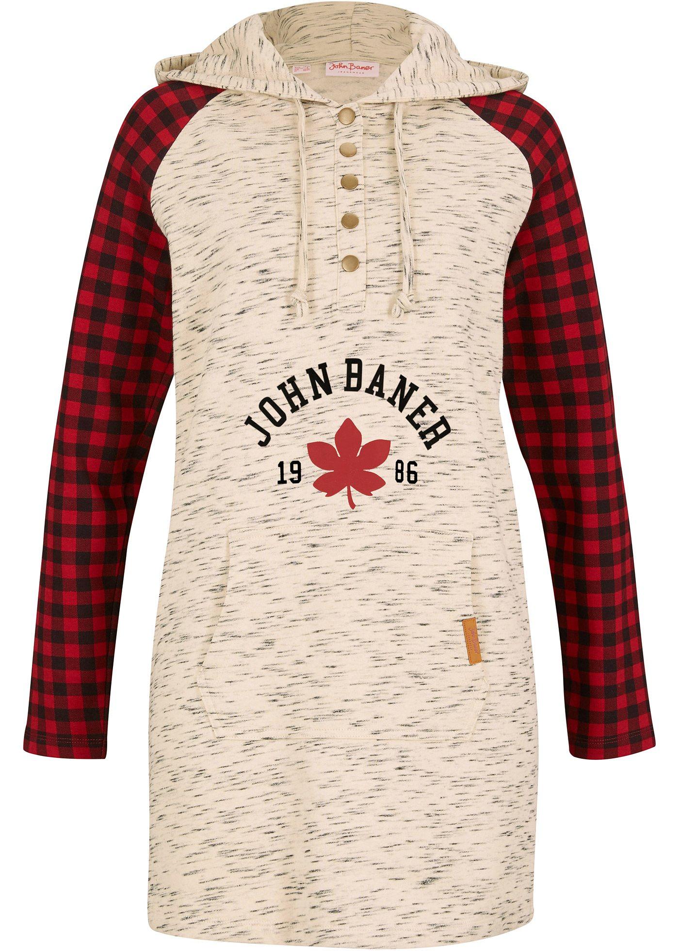 Sweat-shirt long à capuche, imprimé